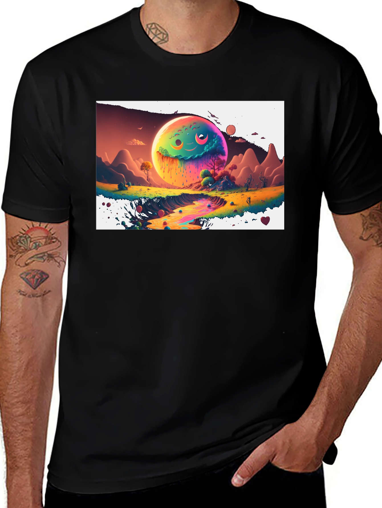Variant 5 of Psychedelic Planet Graphic Tee - Unique Design
