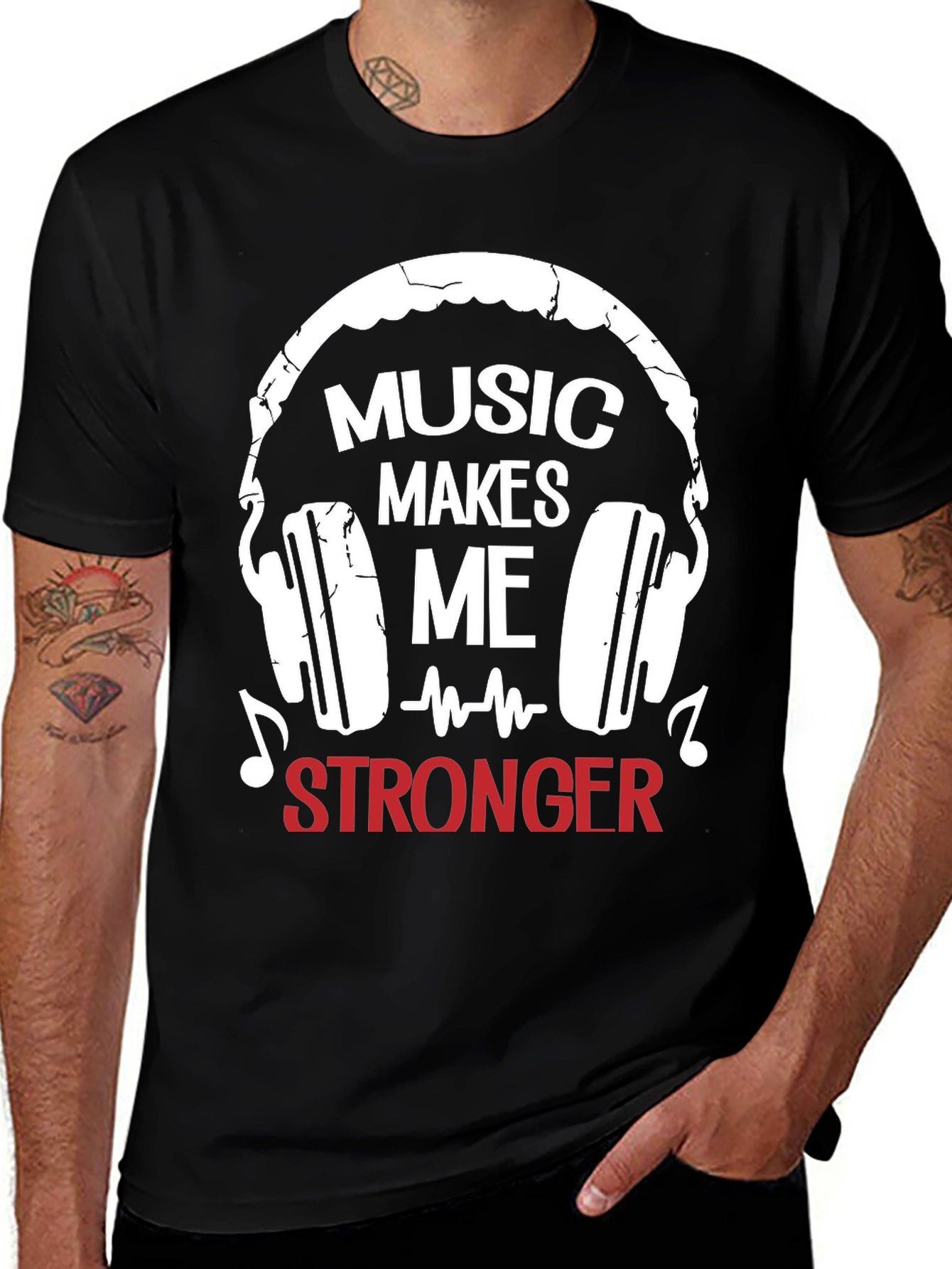 Variant 7 of Music Makes Me Stronger Graphic Tee