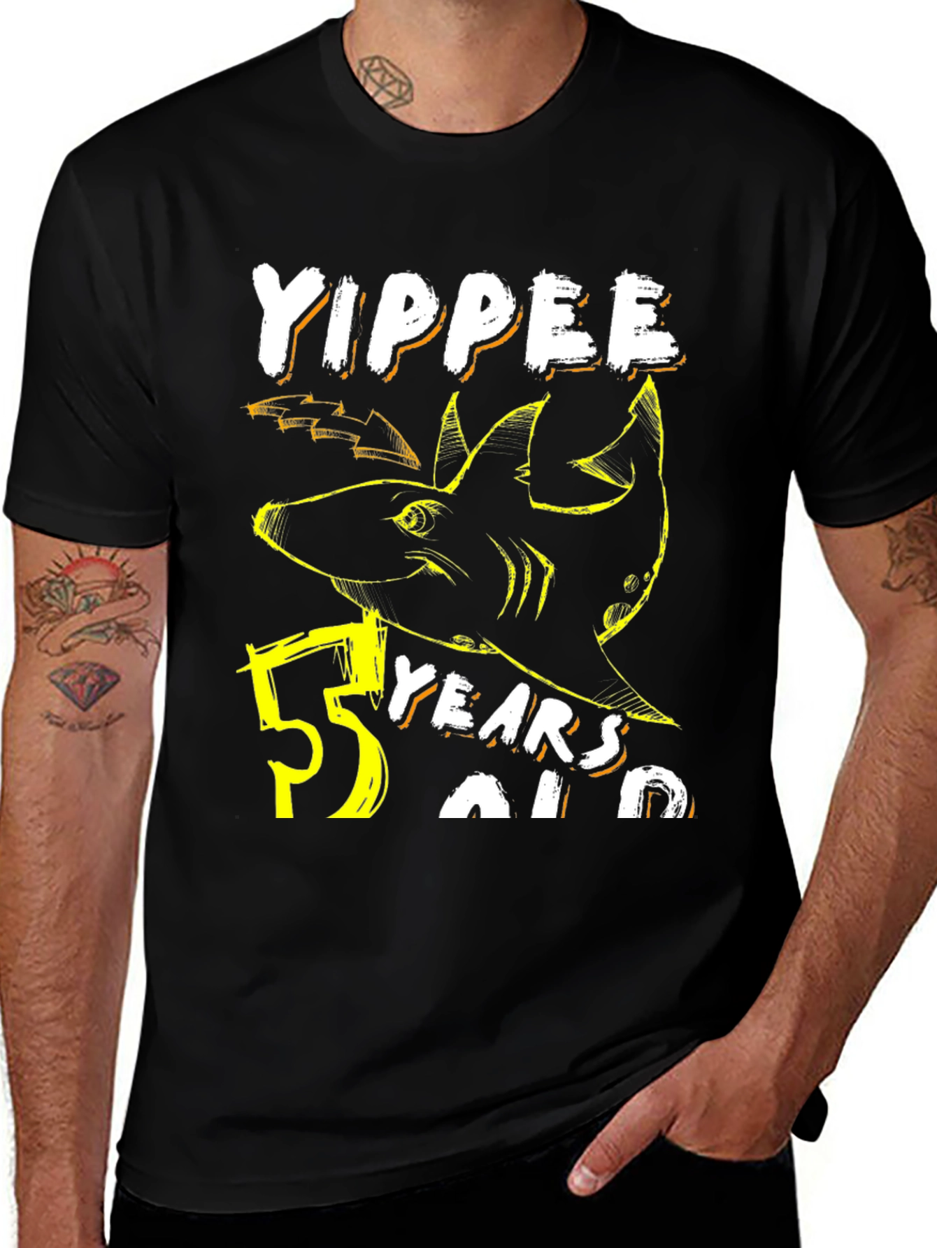 Variant 22 of Yippee 53 Years Old Shark Graphic T-Shirt