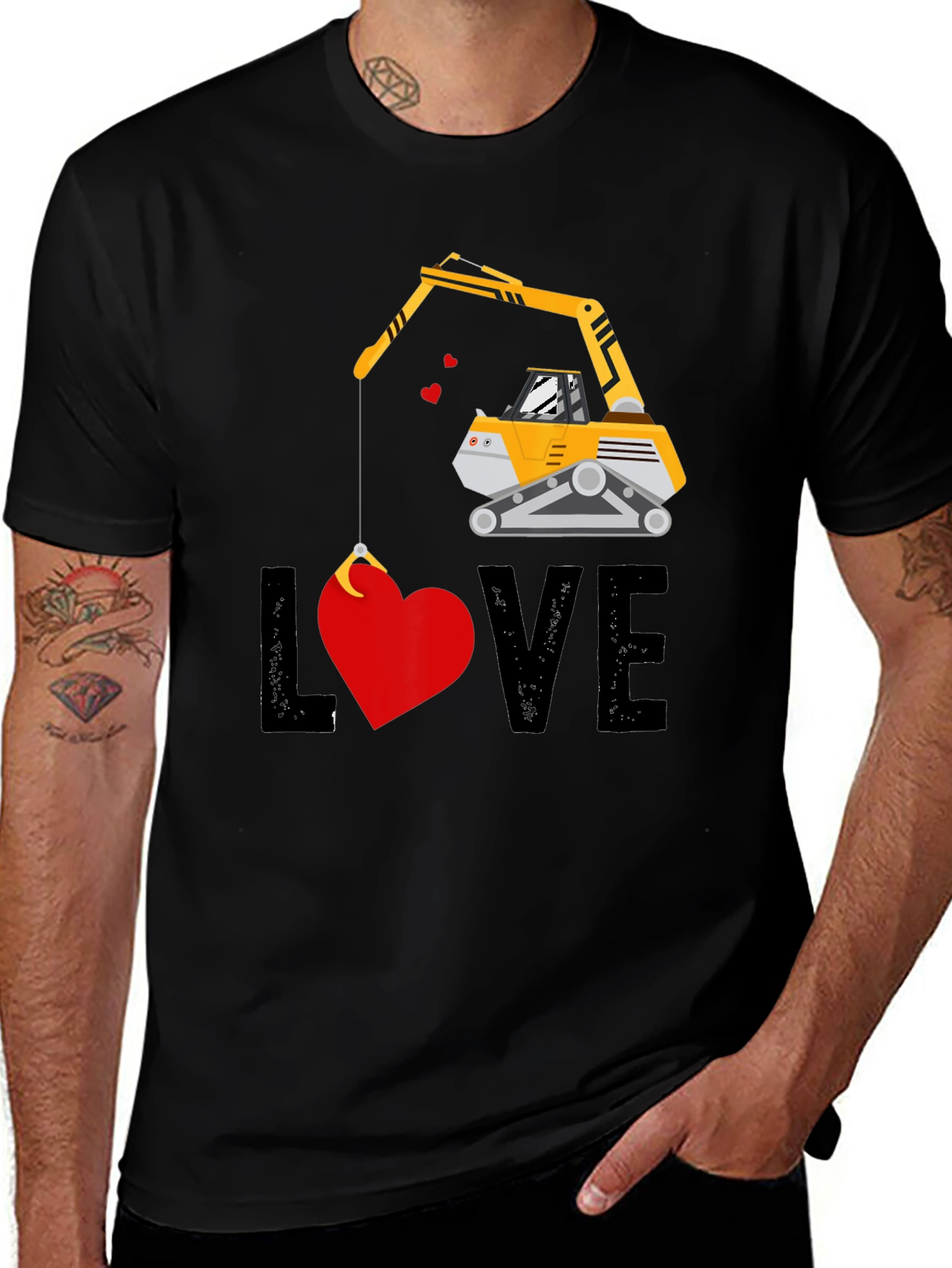 Excavator Love T-Shirt - Valentine's Day Gift