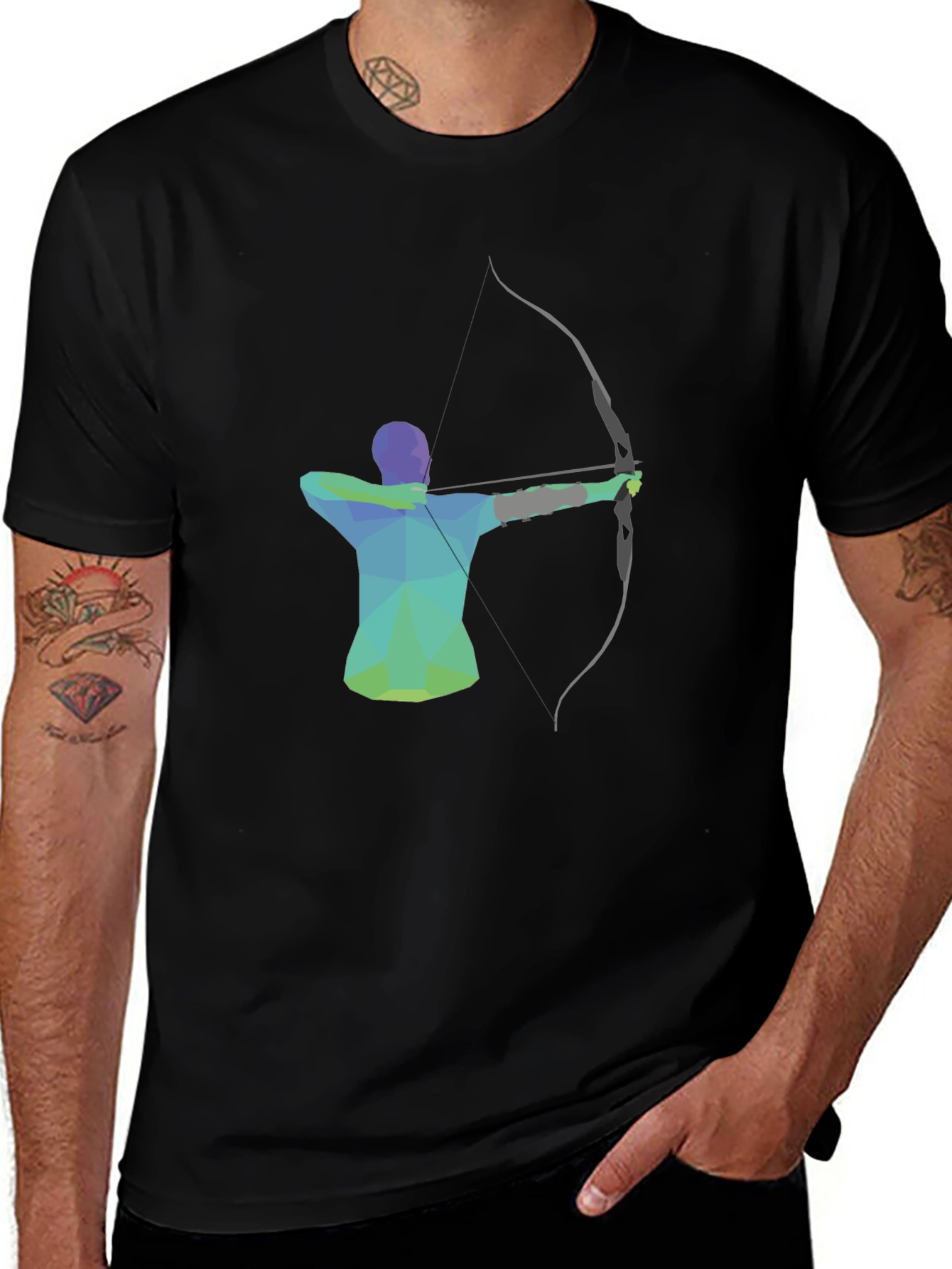 Geometric Archer Black T-Shirt