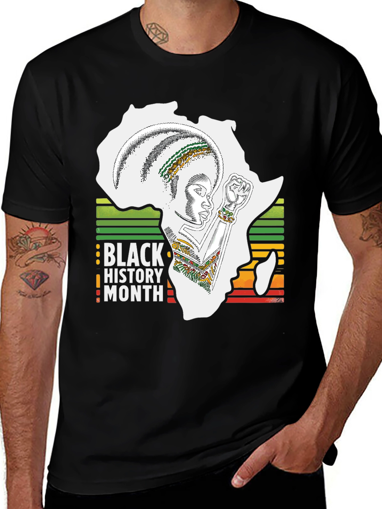 Black History Month Africa Map Graphic T-Shirt