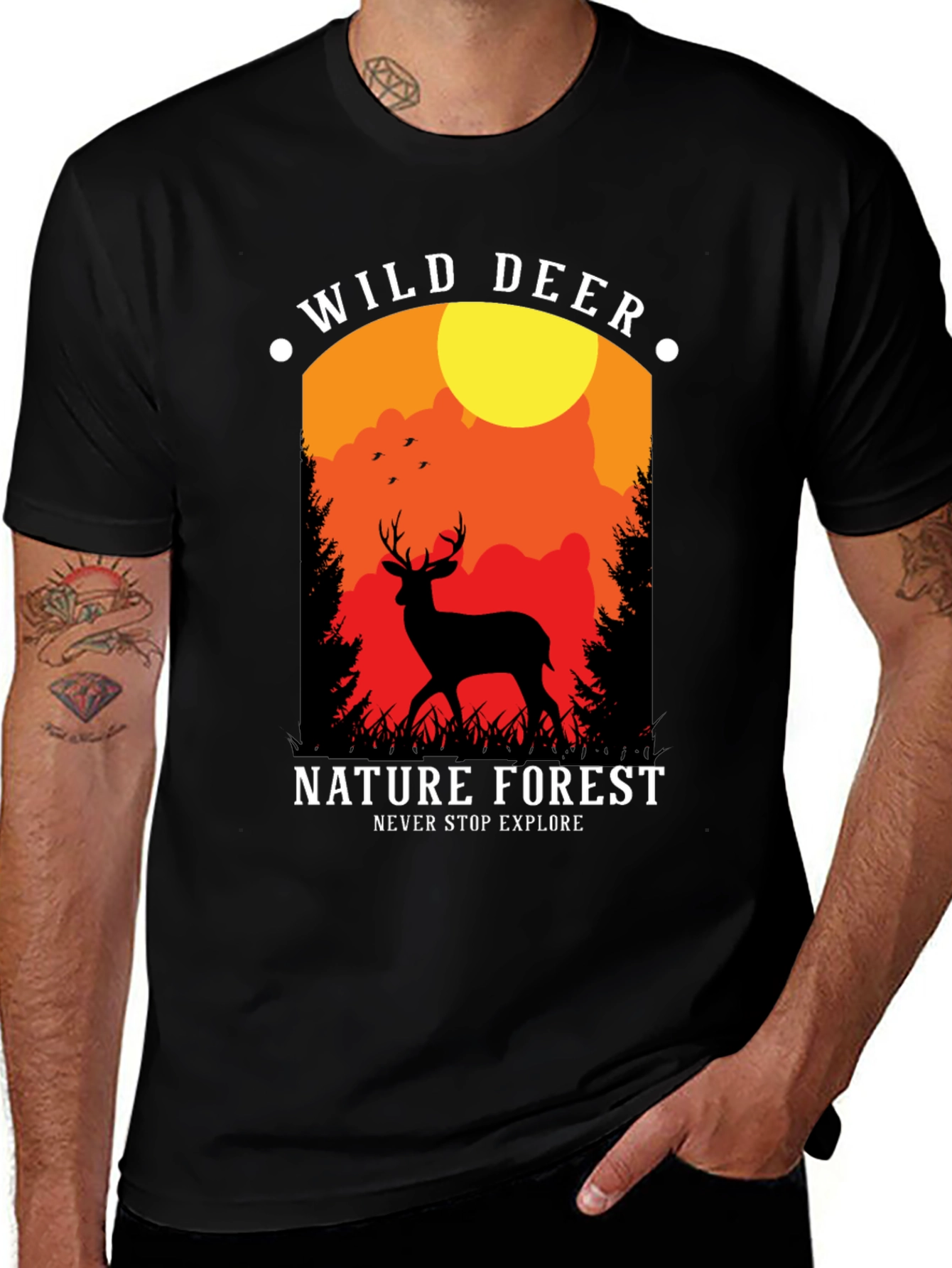 Variant 22 of Wild Deer Nature Forest T-Shirt