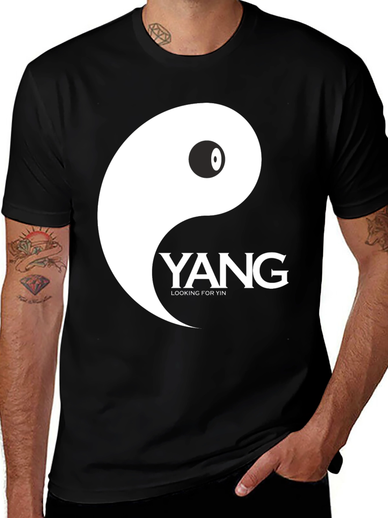 Variant 28 of Yang Seeks Yin Graphic Tee - Black