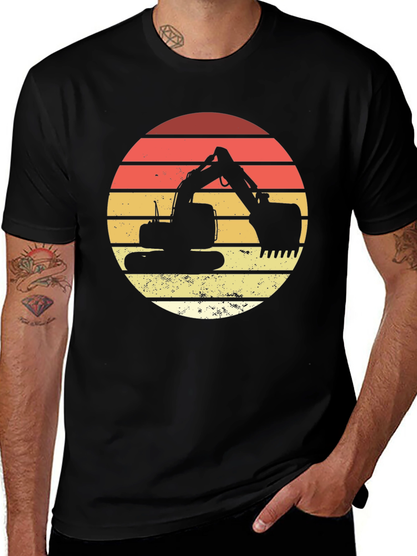 Variant 22 of Vintage Excavator Sunset Graphic Tee