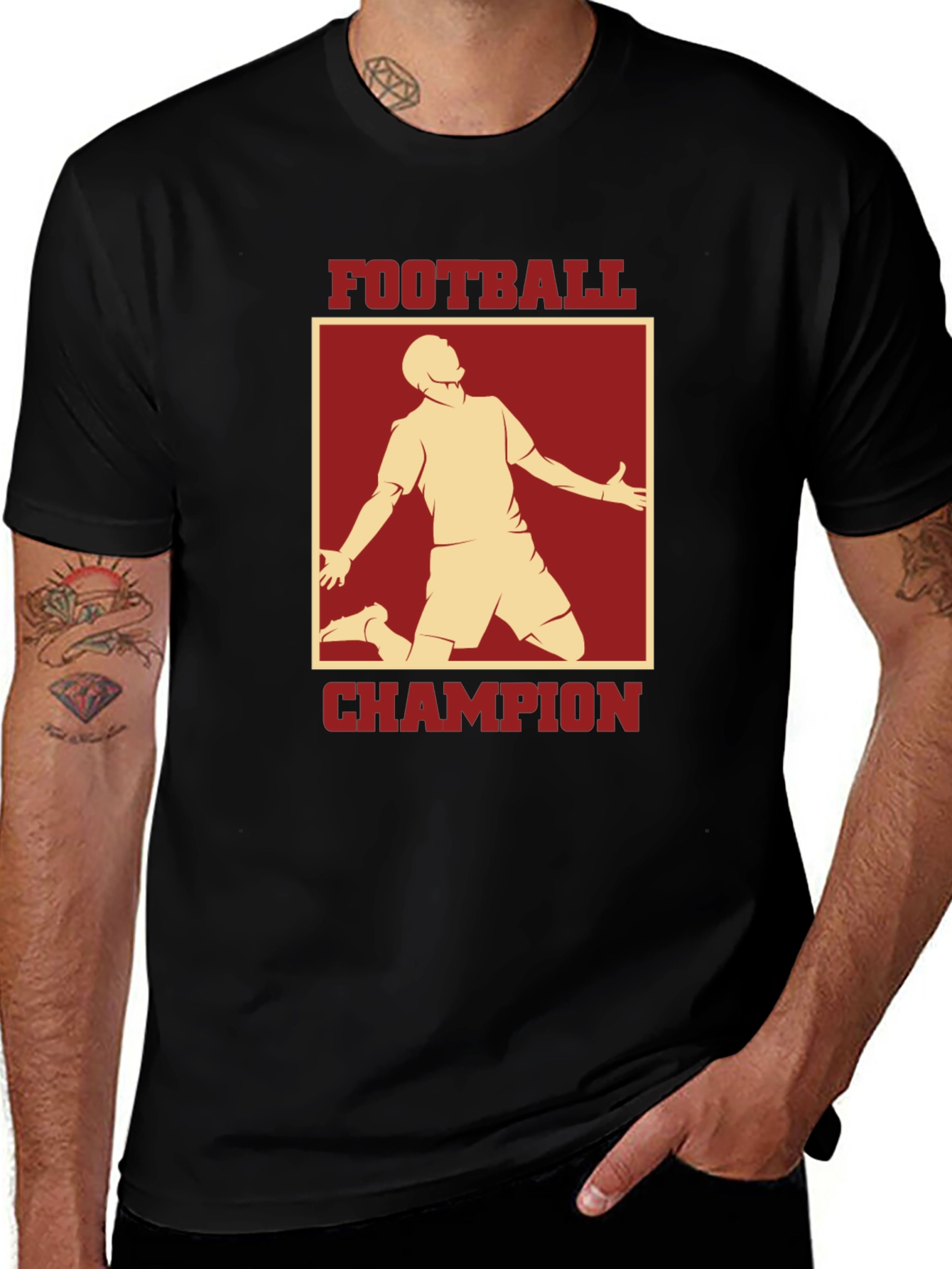 Variant 9 of Football Champion Graphic Tee - Black
