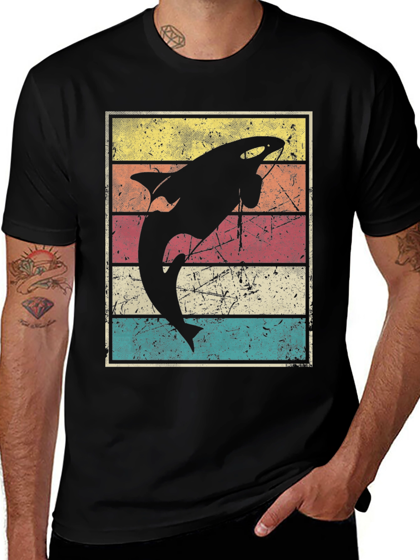 Variant 4 of Retro Orca Whale T-Shirt