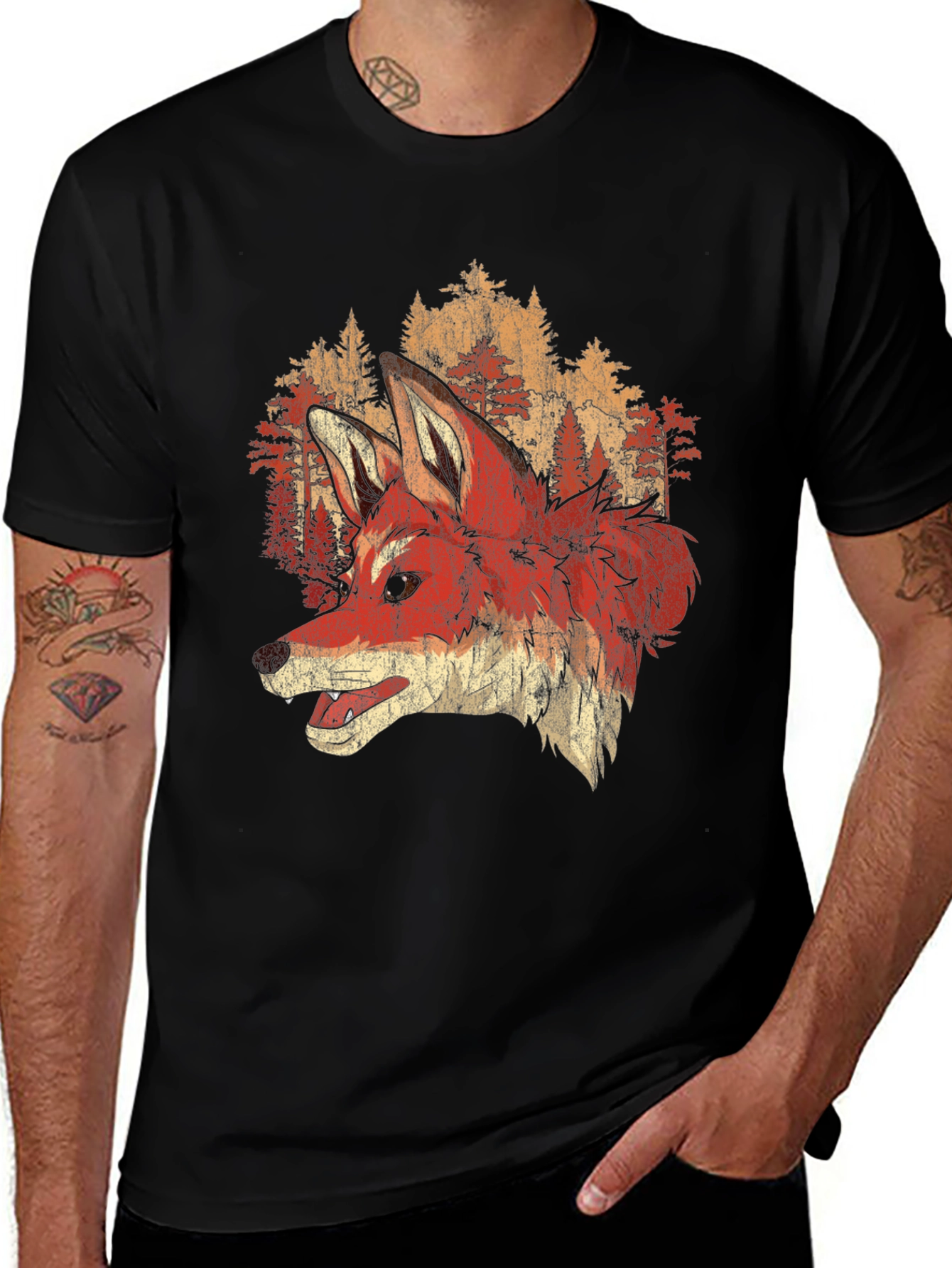 Variant 21 of Vintage Fox Graphic Tee - Nature Inspired