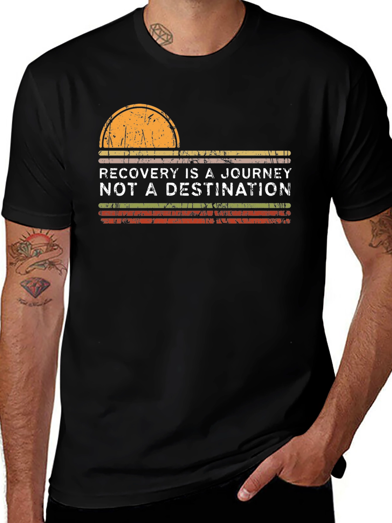 Variant 11 of Recovery is a Journey T-Shirt - Inspirational Graphic Tee