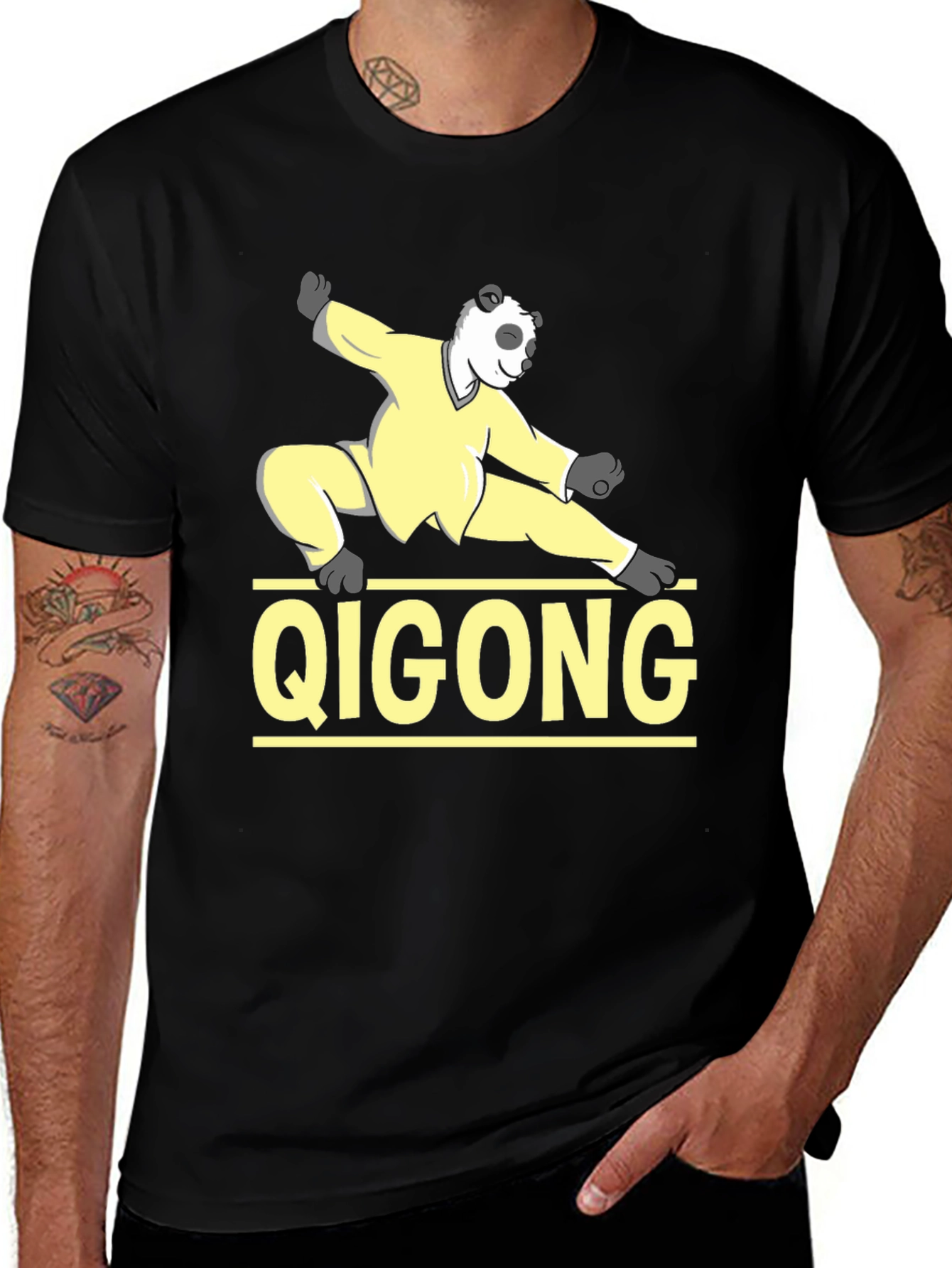 Panda Qigong Black T-Shirt