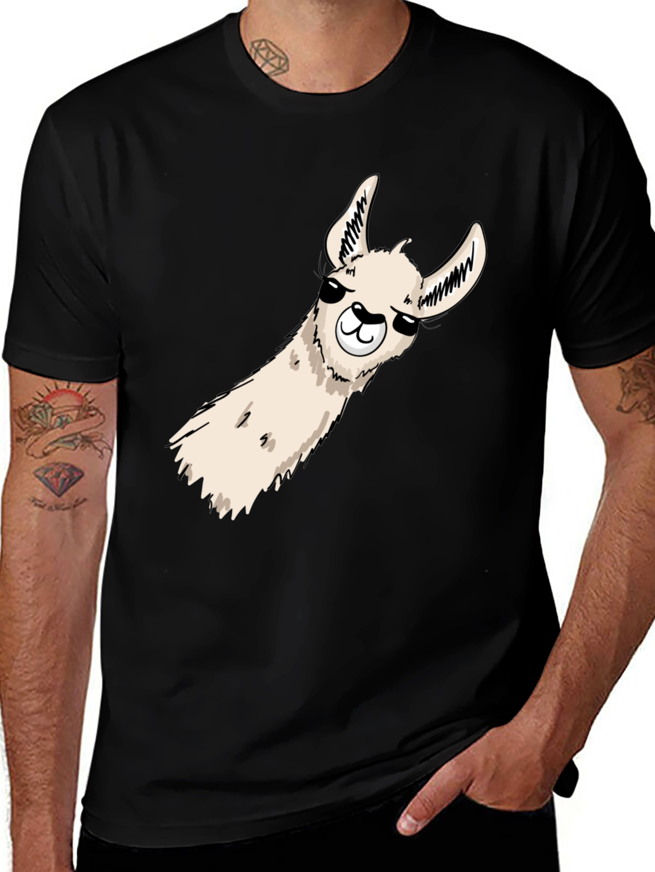 Variant 4 of Llama Graphic Tee - Soft Cotton Blend