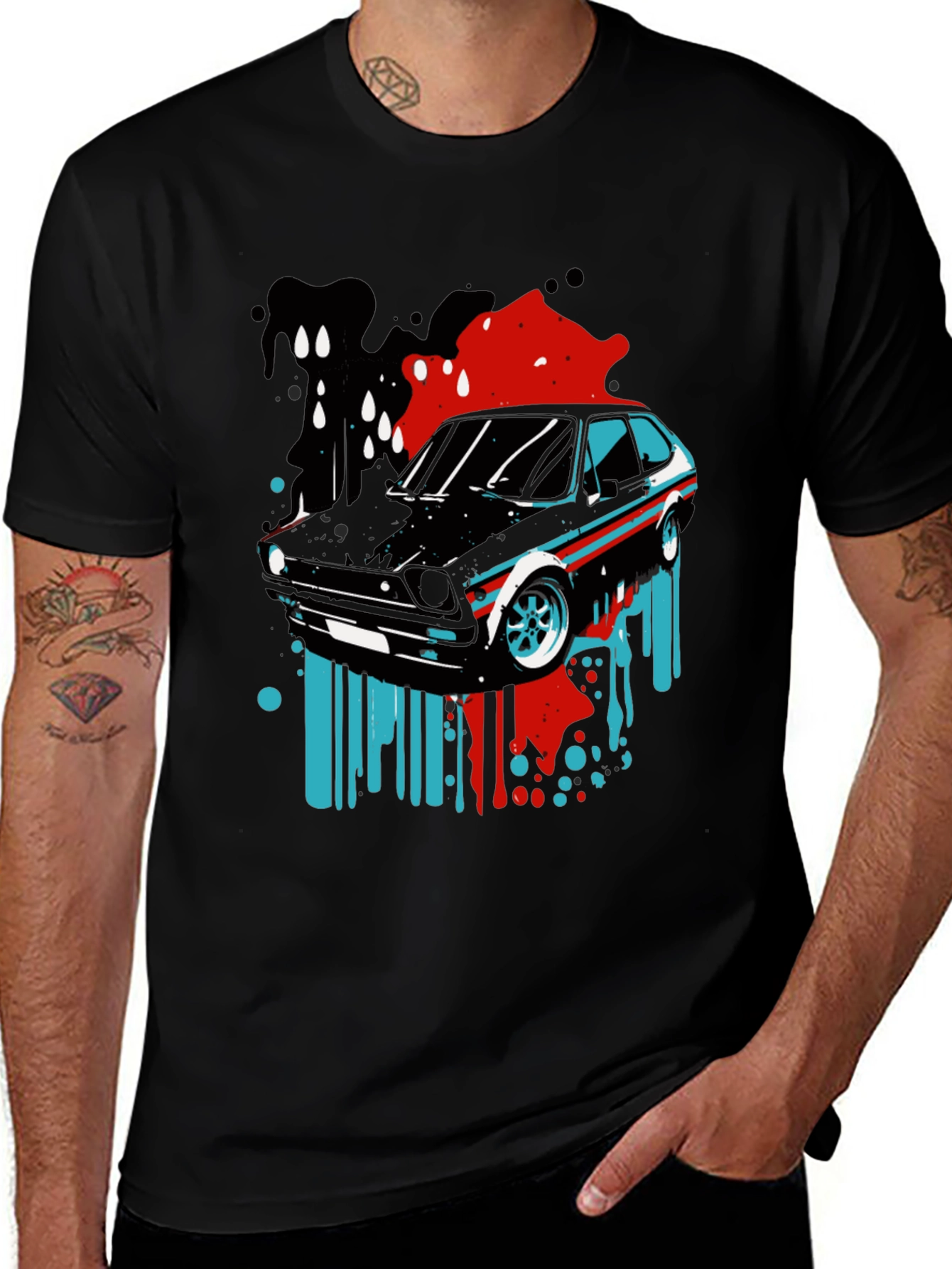 Variant 8 of Retro Car Graphic Tee - Cool Automotive Design