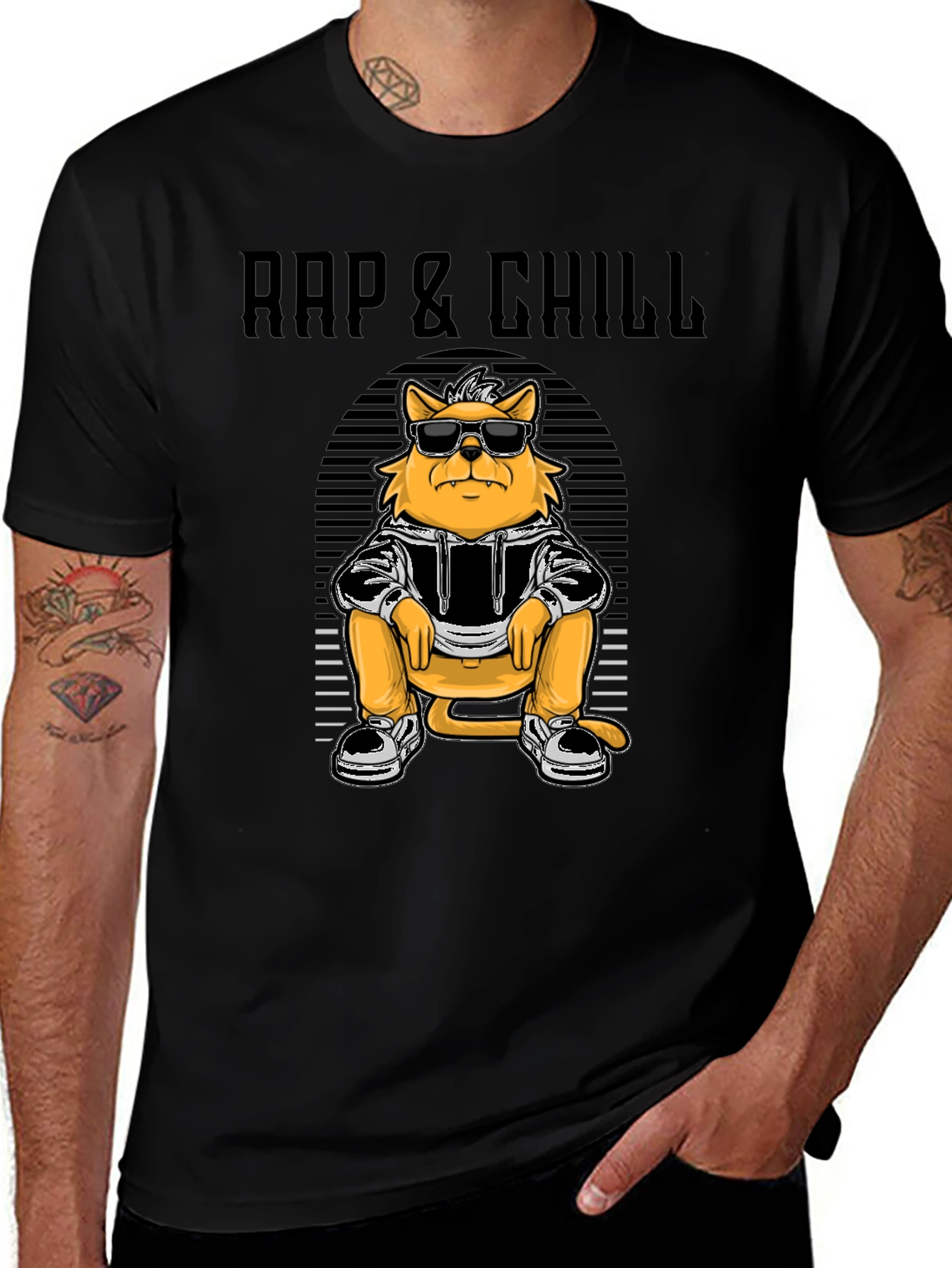 Rap & Chill Cat T-Shirt - Cool Graphic Tee