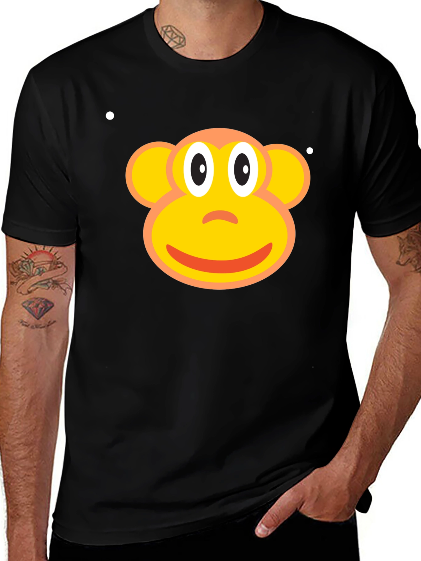 Variant 24 of Monkey Face Graphic Tee - Classic Black T-Shirt