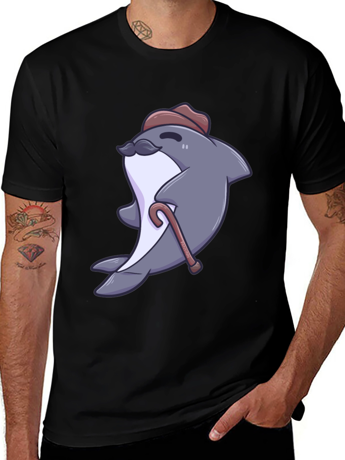 Variant 21 of Dapper Dolphin T-Shirt - Cartoon Character Tee
