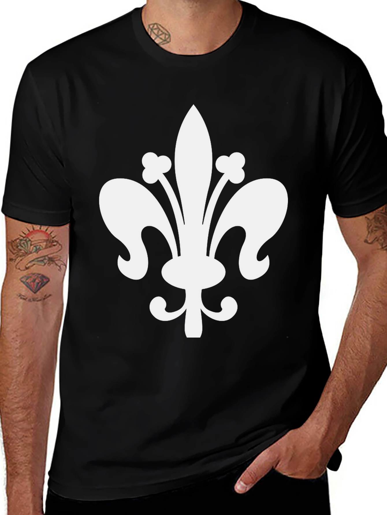 Variant 14 of Fleur-de-lis Graphic Tee - Black