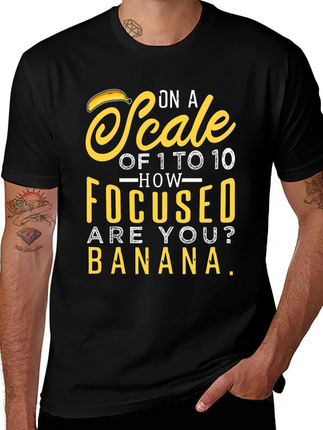 Variant 9 of Banana Focused T-Shirt - Funny Graphic Tee