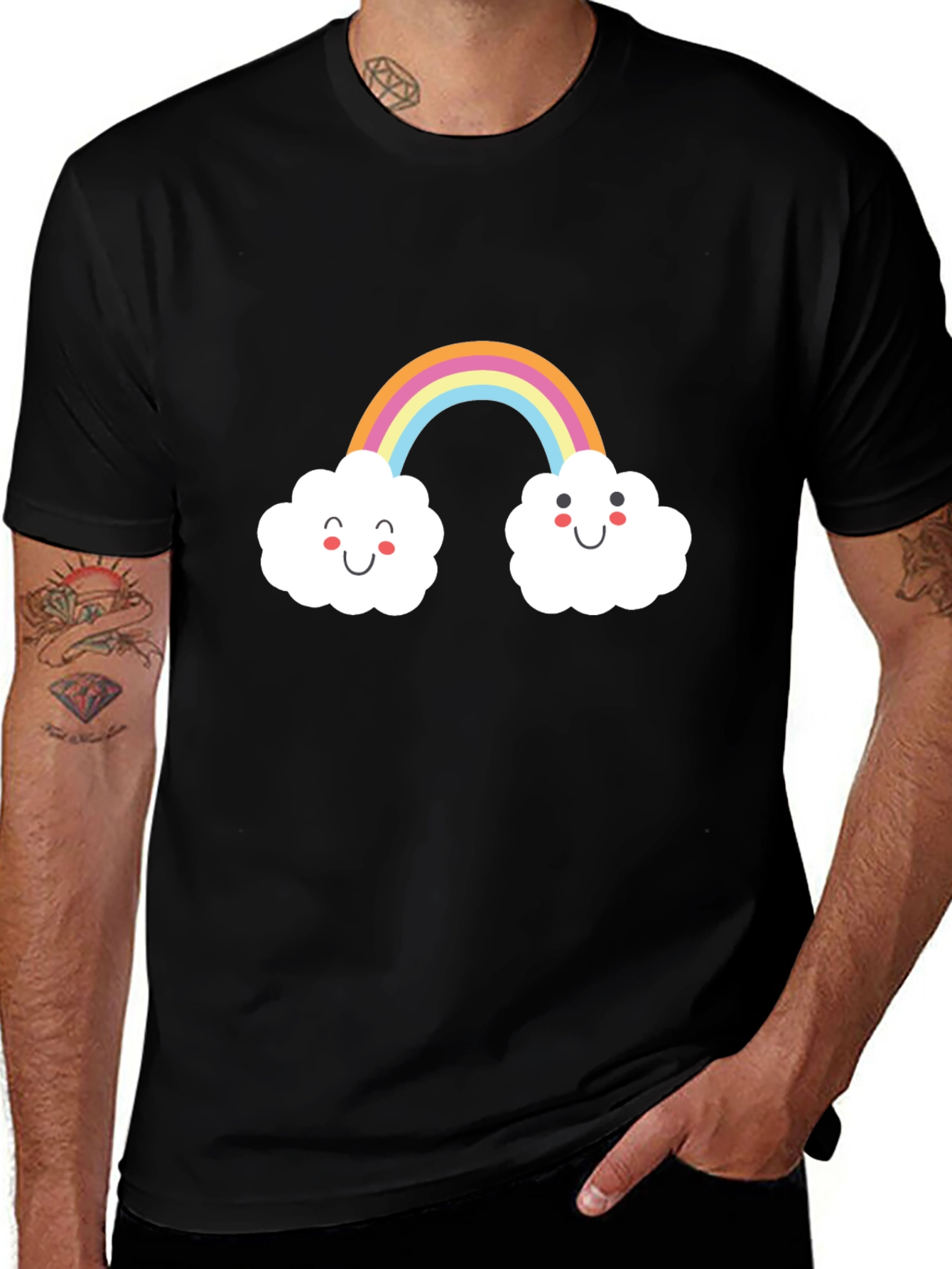Variant 24 of Cute Rainbow Cloud Graphic T-Shirt