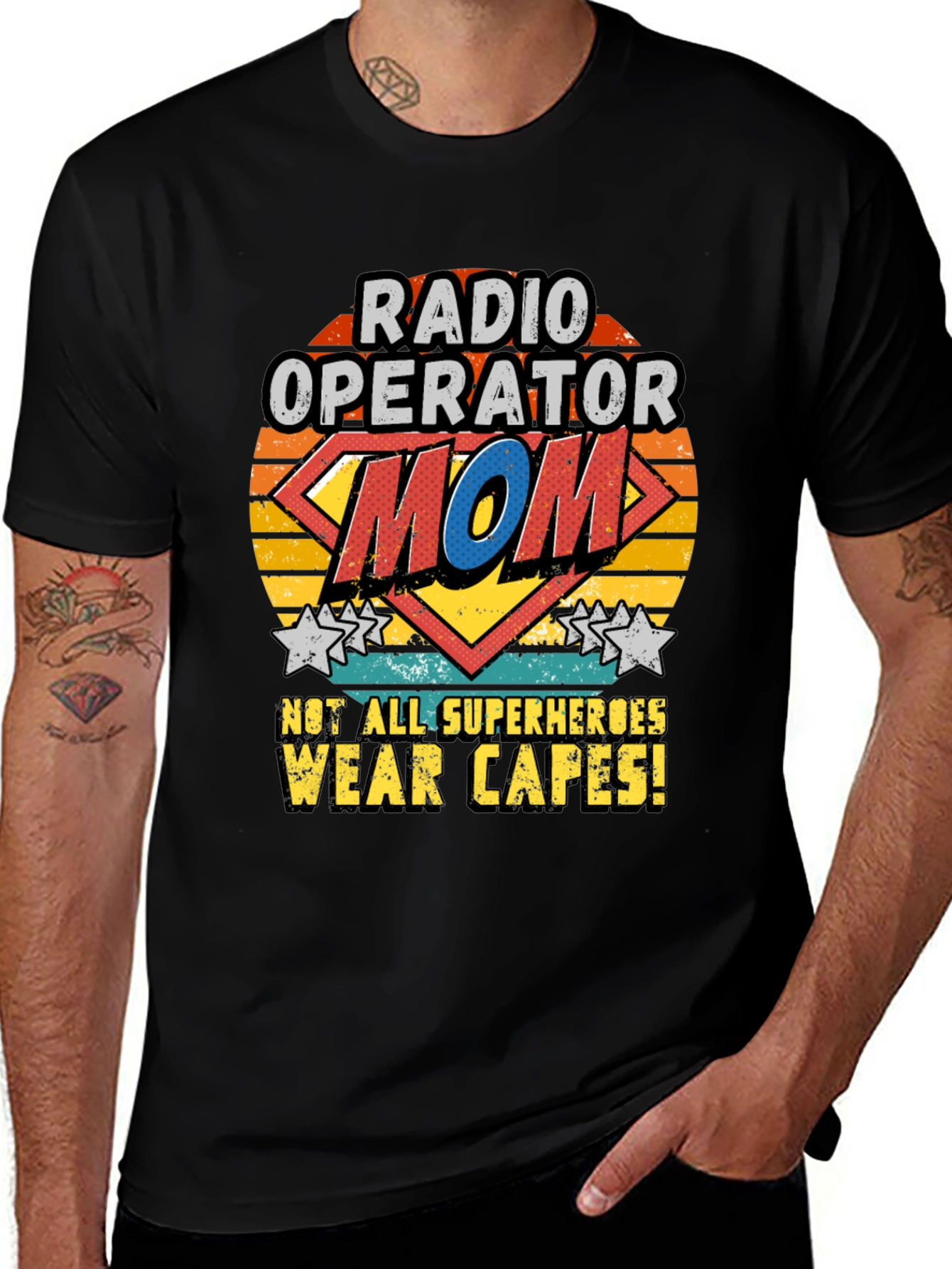 Variant 25 of Radio Operator Mom T-Shirt - Superhero Design