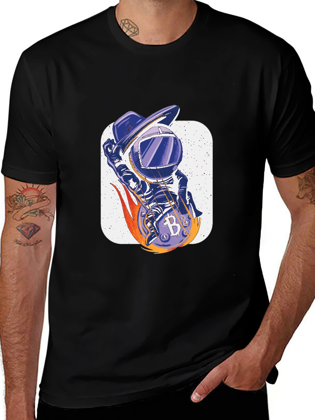 Variant 8 of Bitcoin Cowboy Astronaut Graphic T-Shirt