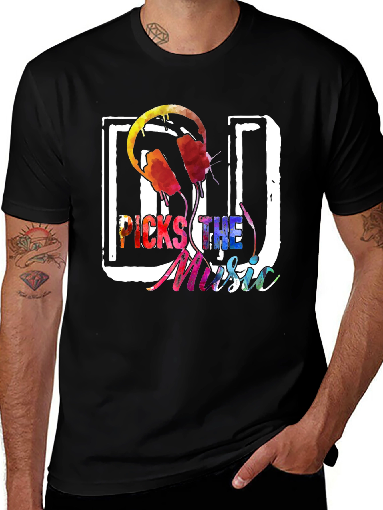 Variant 18 of DJ Picks Music T-Shirt Black