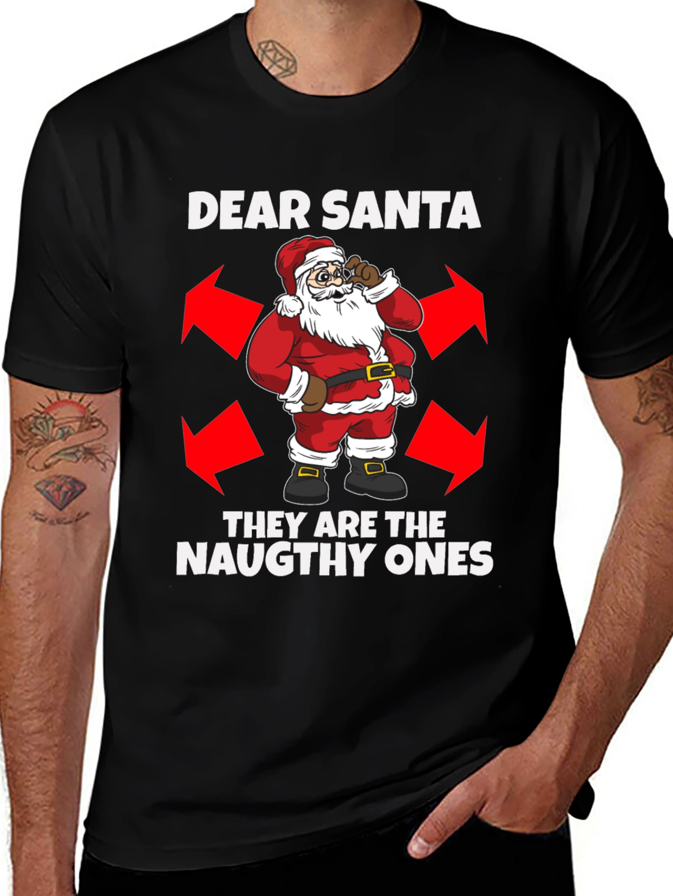 Dear Santa Naughty Ones Christmas T-Shirt