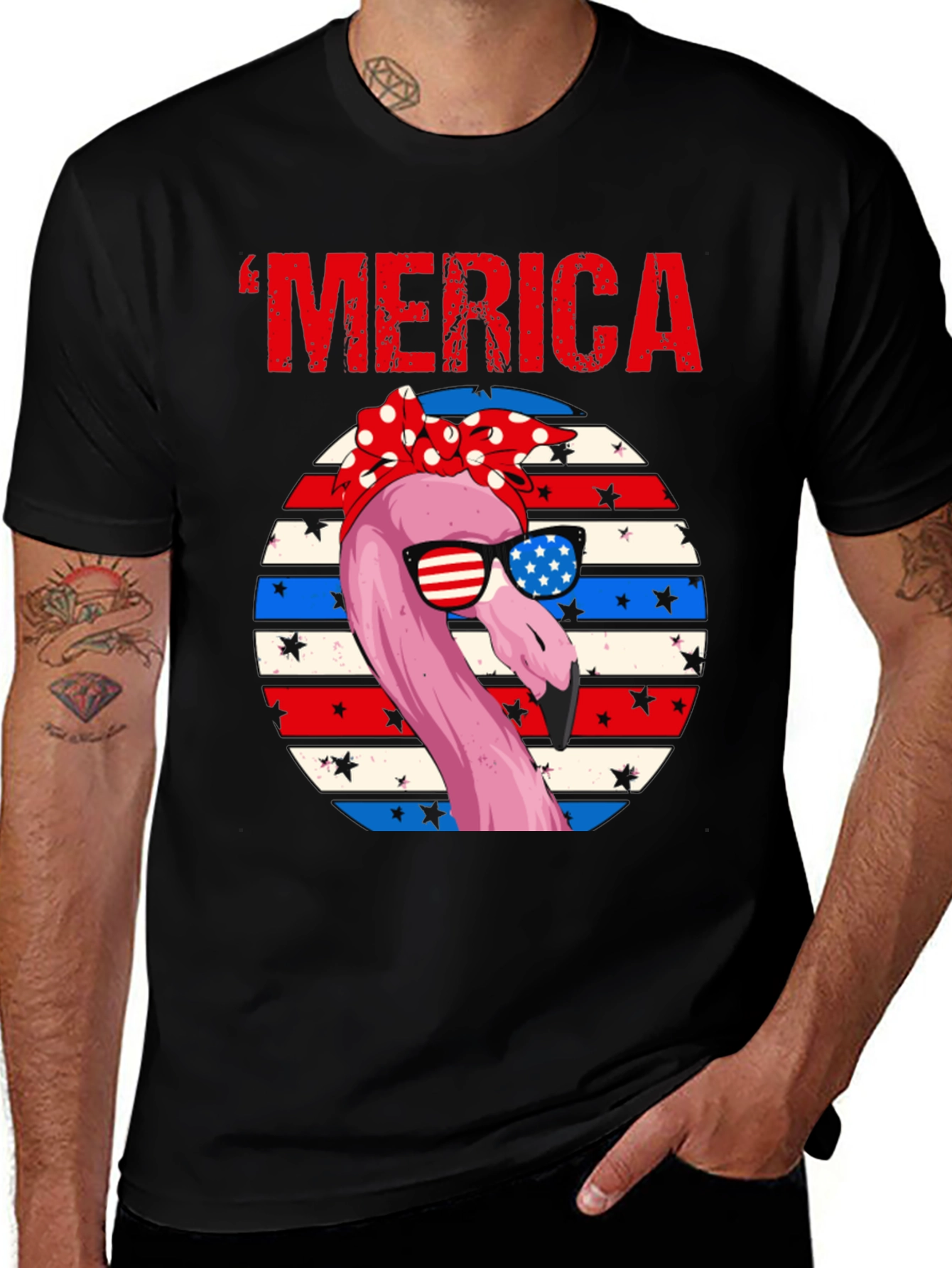 Variant 6 of Patriotic Flamingo 'Merica T-Shirt