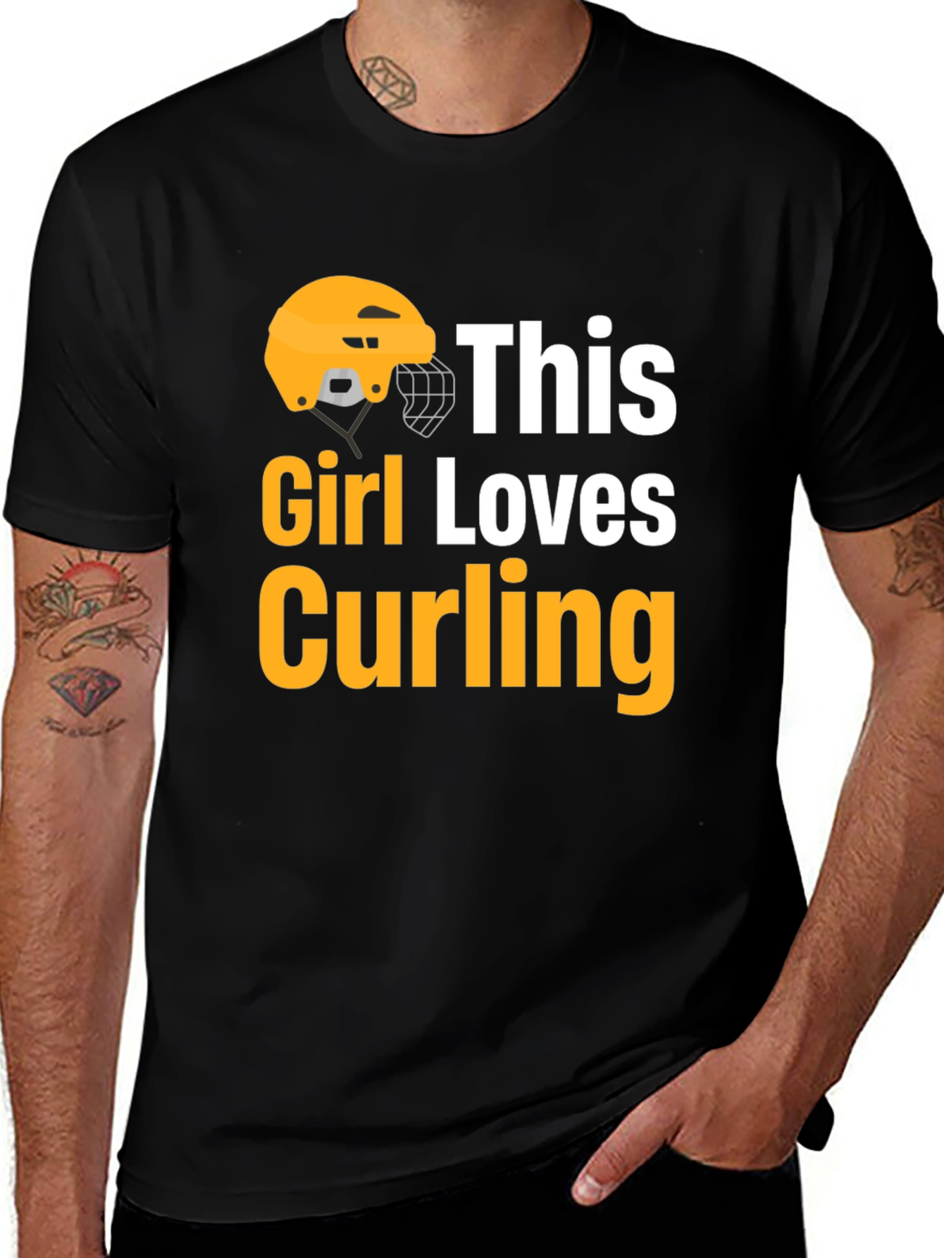Variant 14 of This Girl Loves Curling T-Shirt - Black