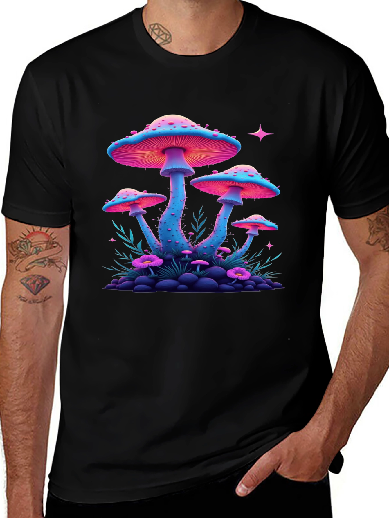 Variant 7 of Neon Mushroom Graphic Tee