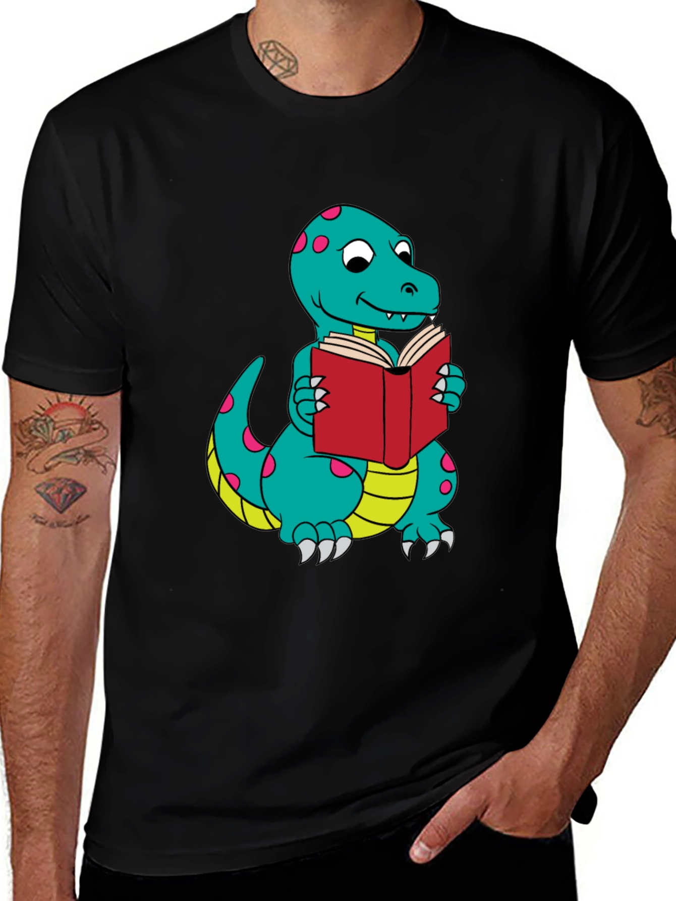 Variant 25 of Dino Reading Book T-Shirt
