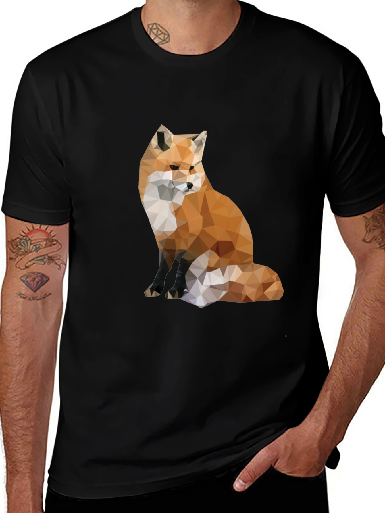 Variant 11 of Geometric Fox Graphic Tee - Modern Style