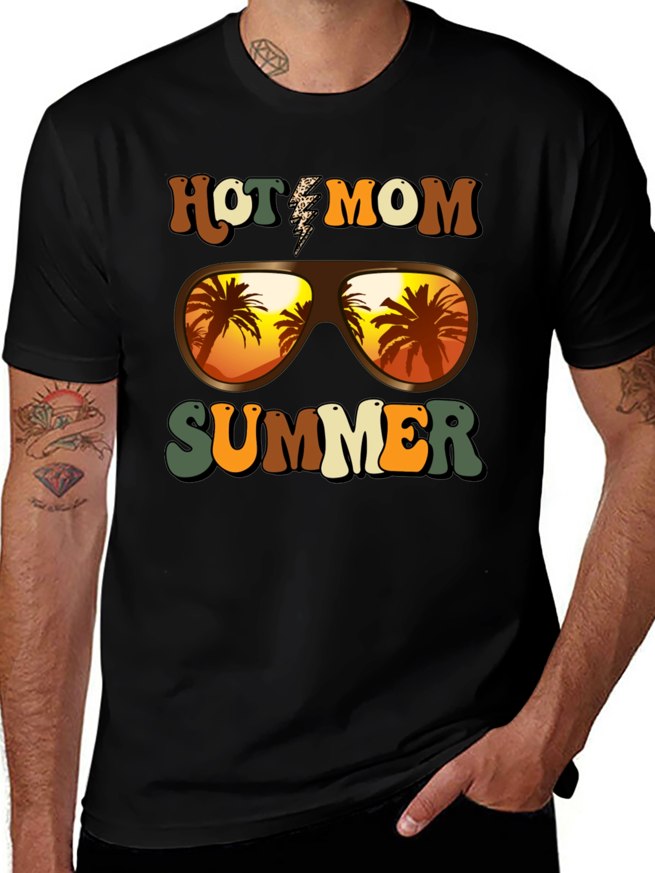 Variant 4 of Hot Mom Summer T-Shirt - Tropical Vibes