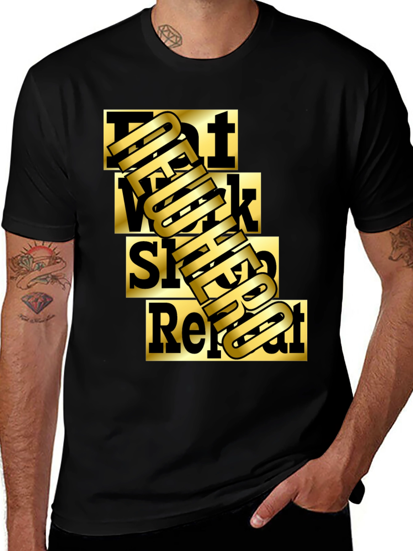 Variant 8 of Eat Work Sleep Repeat Graphic Tee