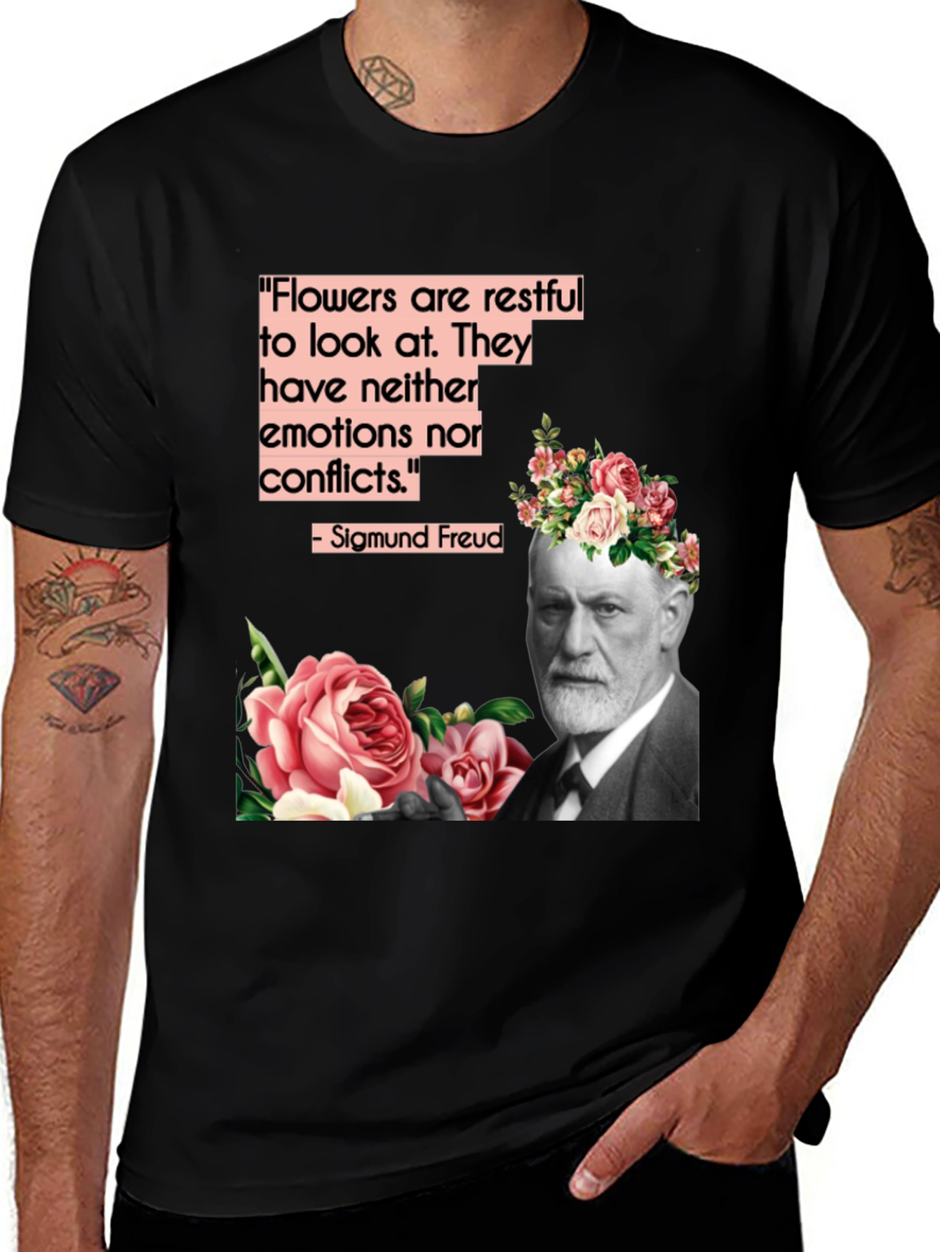 Variant 27 of Sigmund Freud Flowers T-Shirt