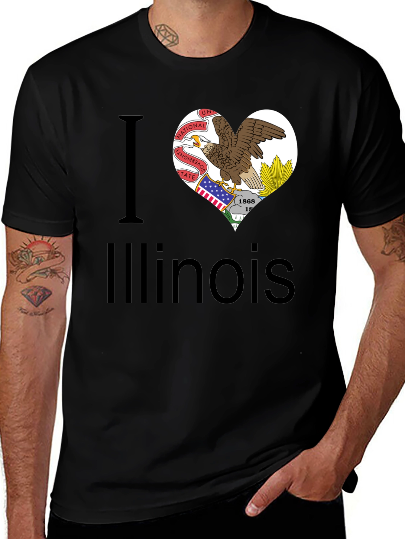 Variant 26 of I Heart Illinois State Pride T-Shirt
