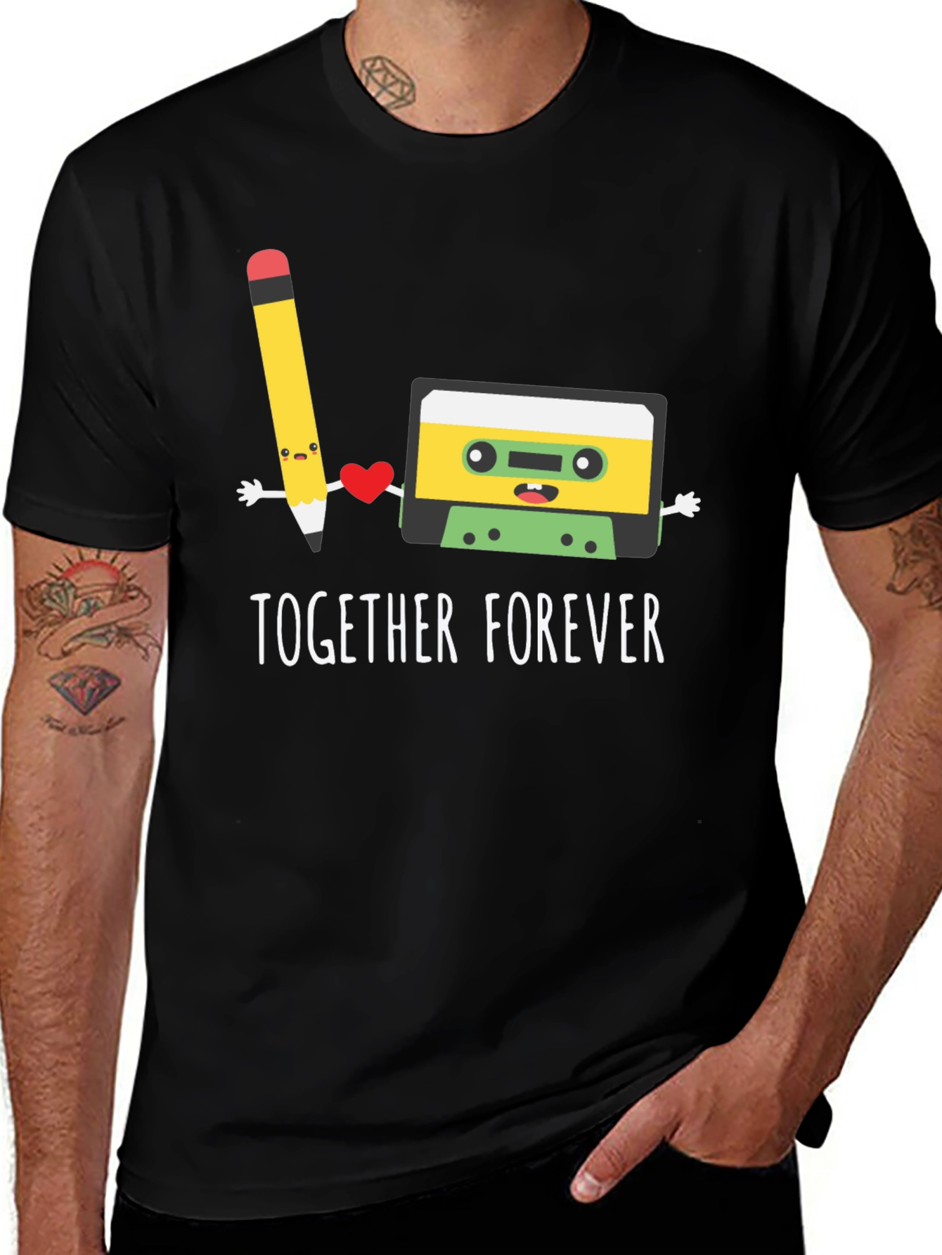 Variant 22 of Together Forever Pencil & Cassette Tape Graphic Tee