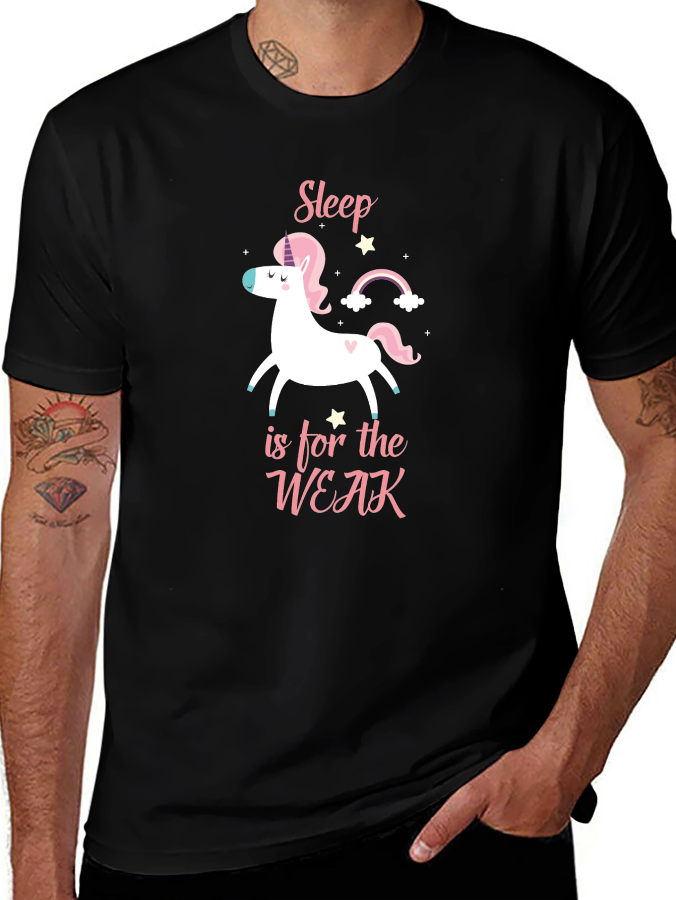 Variant 12 of Unicorn 'Sleep is for the Weak' T-Shirt - Black