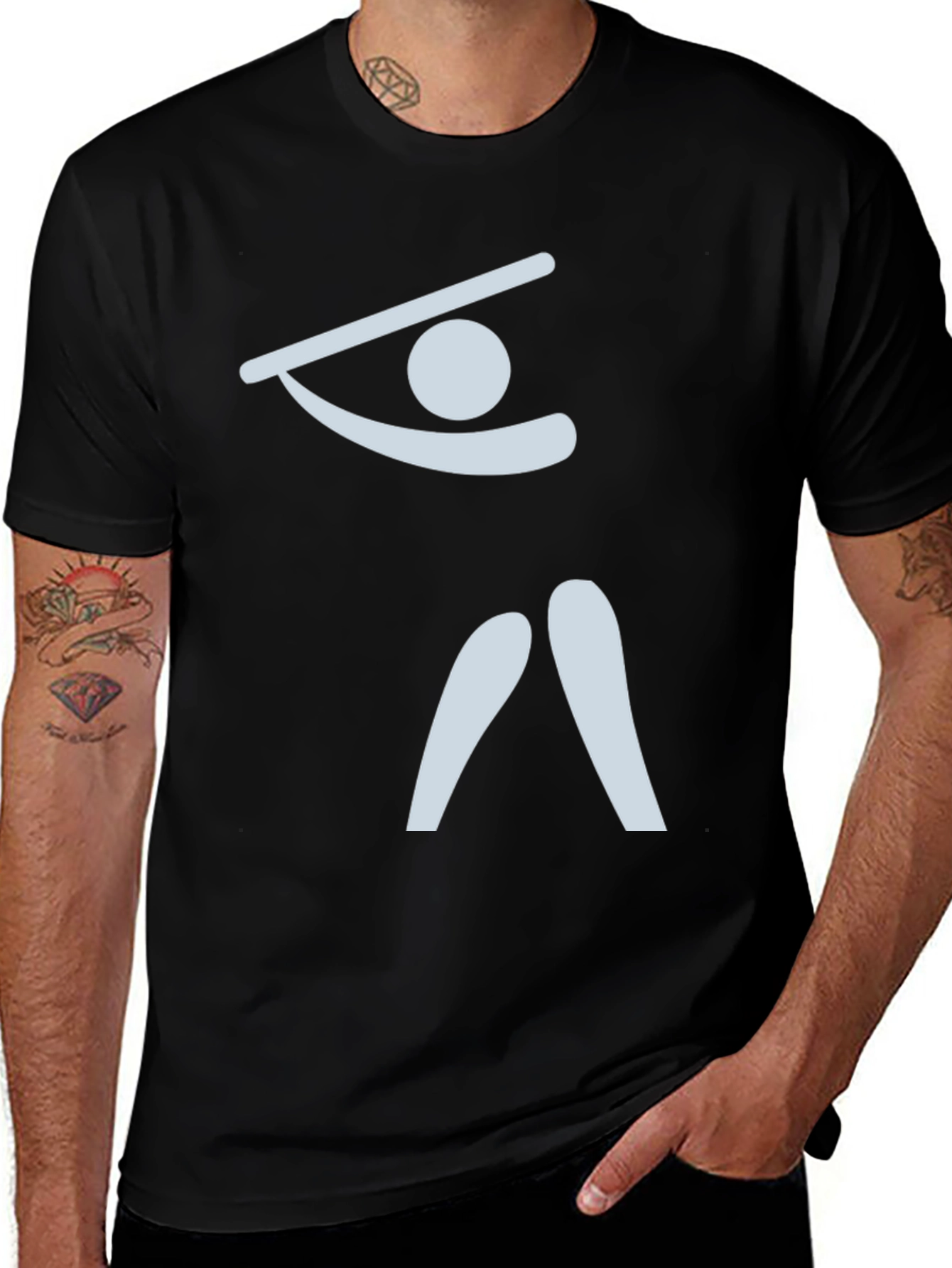 Variant 17 of Abstract Gymnast T-Shirt - Black