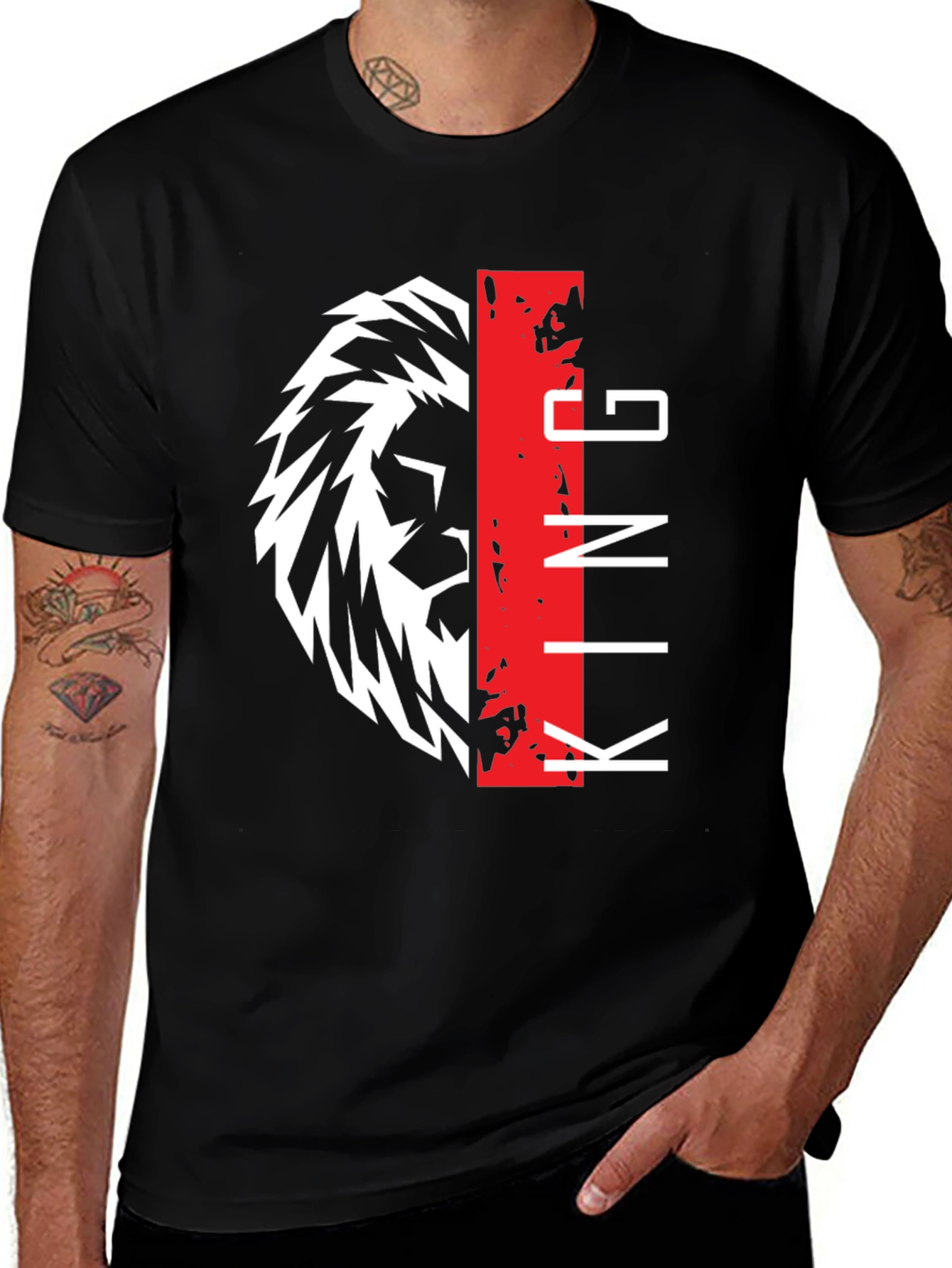 Variant 26 of Lion King Graphic Print Black T-Shirt