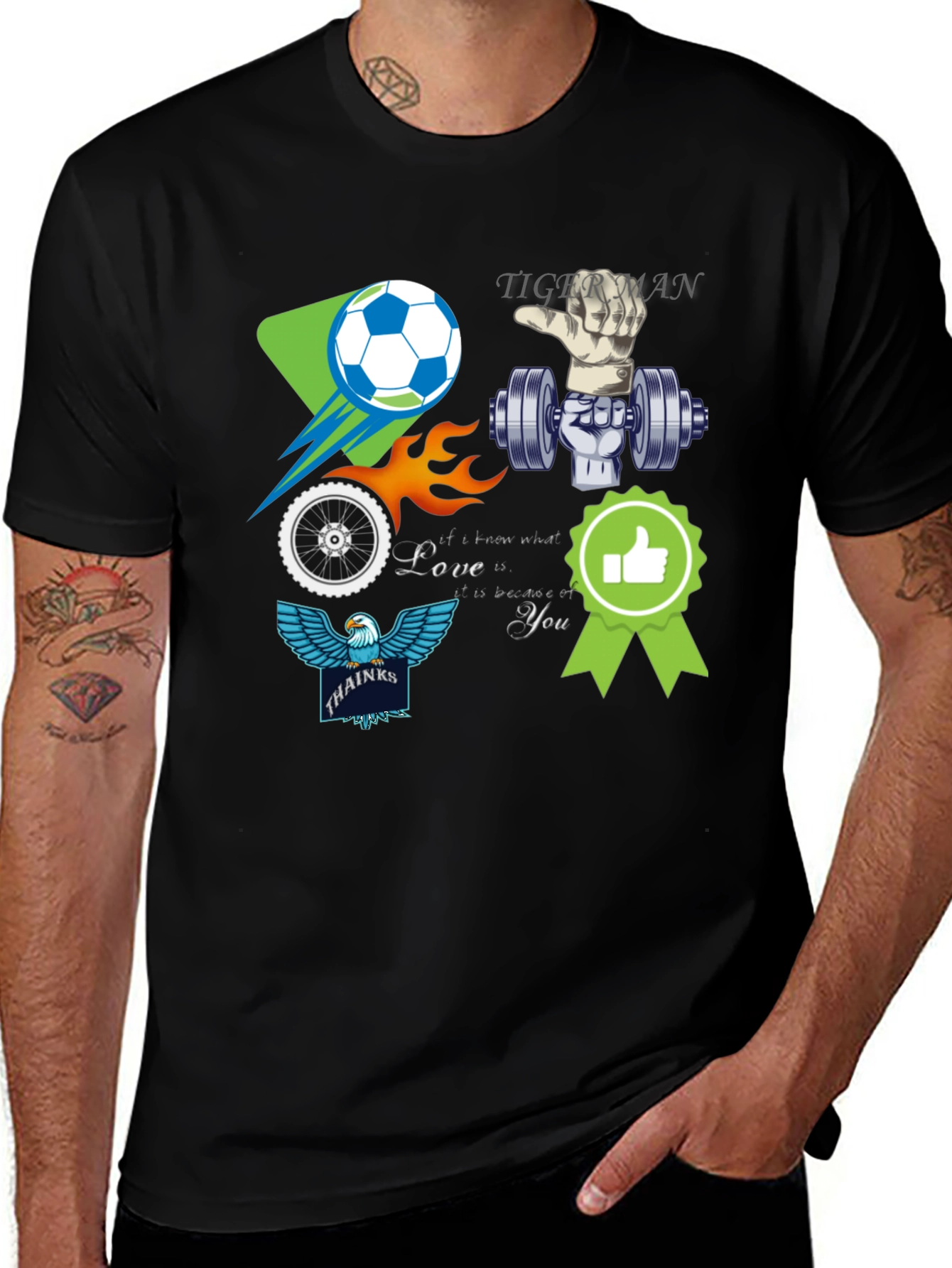 Variant 26 of Novelty Graphic Tee - Soccer, Fitness, and More!