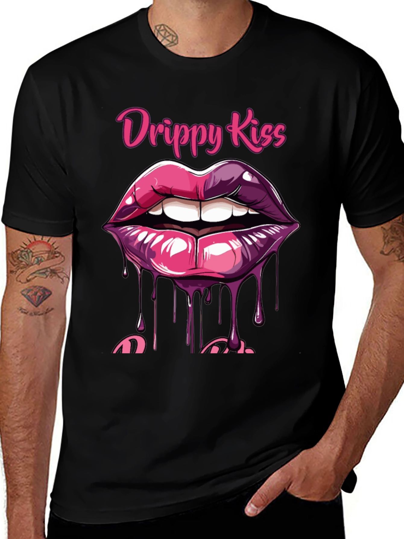 Variant 15 of Drippy Kiss Graphic T-Shirt - Bold & Edgy