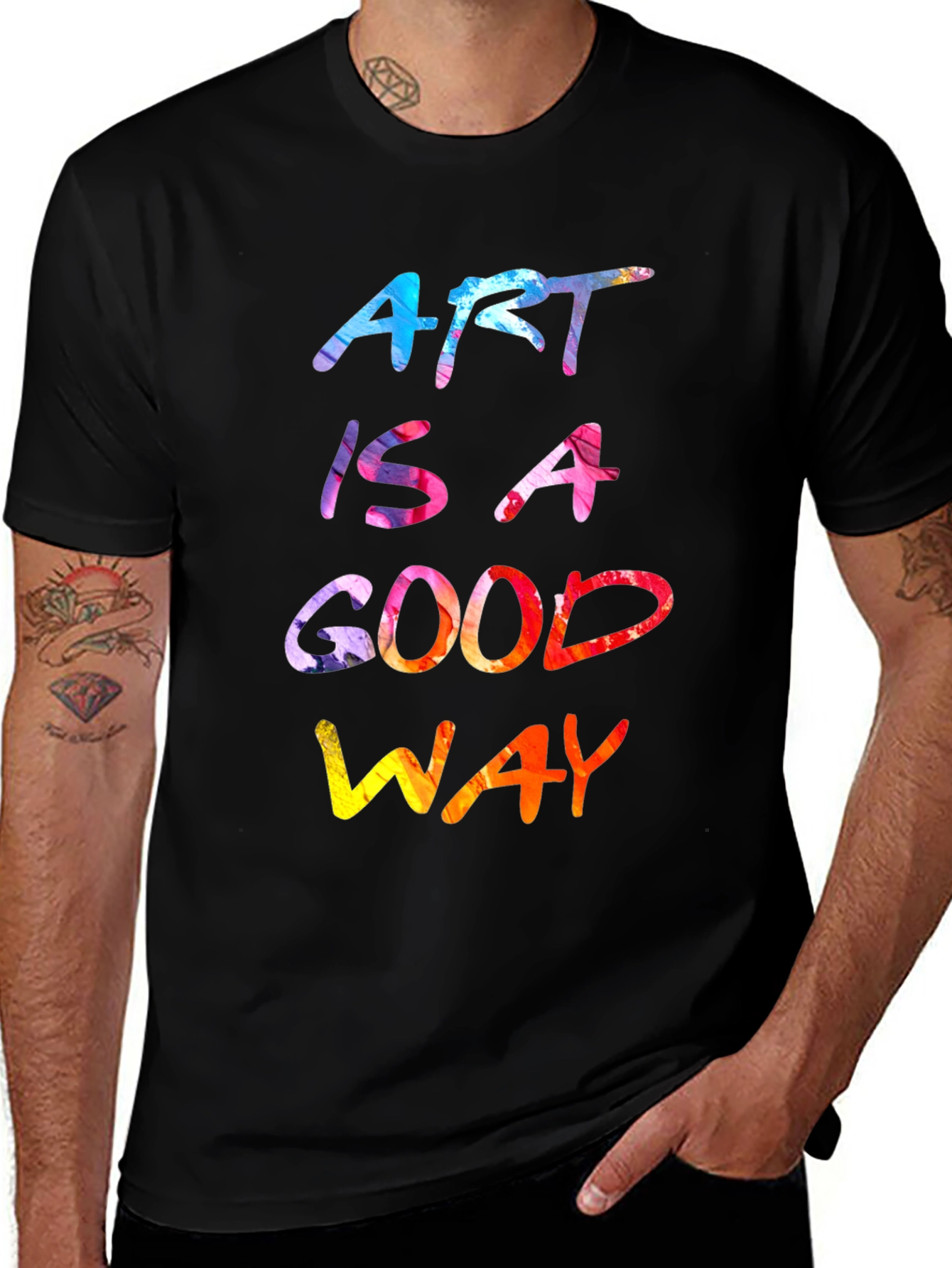 Variant 28 of Art Is A Good Way T-Shirt - Colorful Design