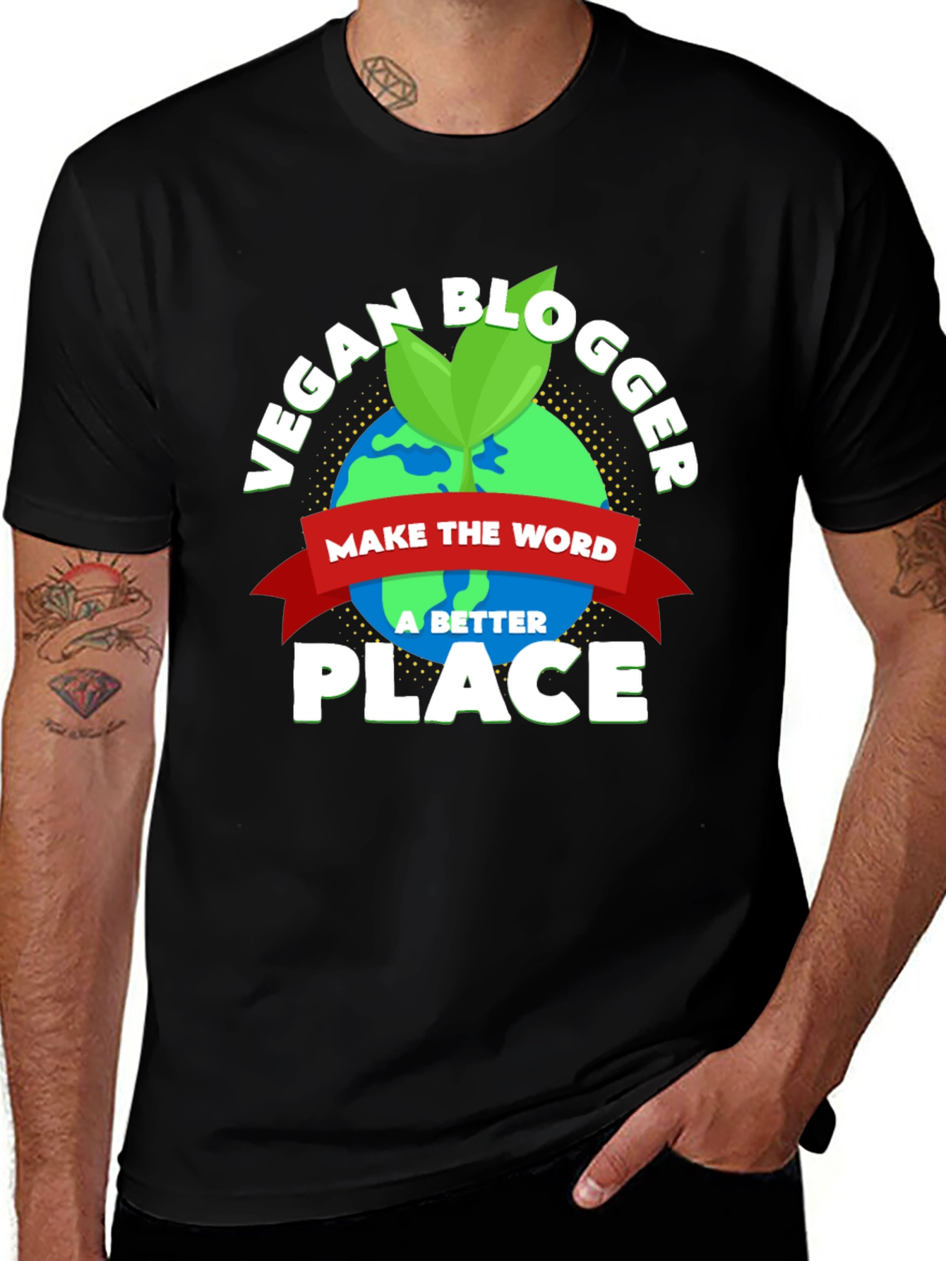 Variant 28 of Vegan Blogger Earth Graphic T-Shirt