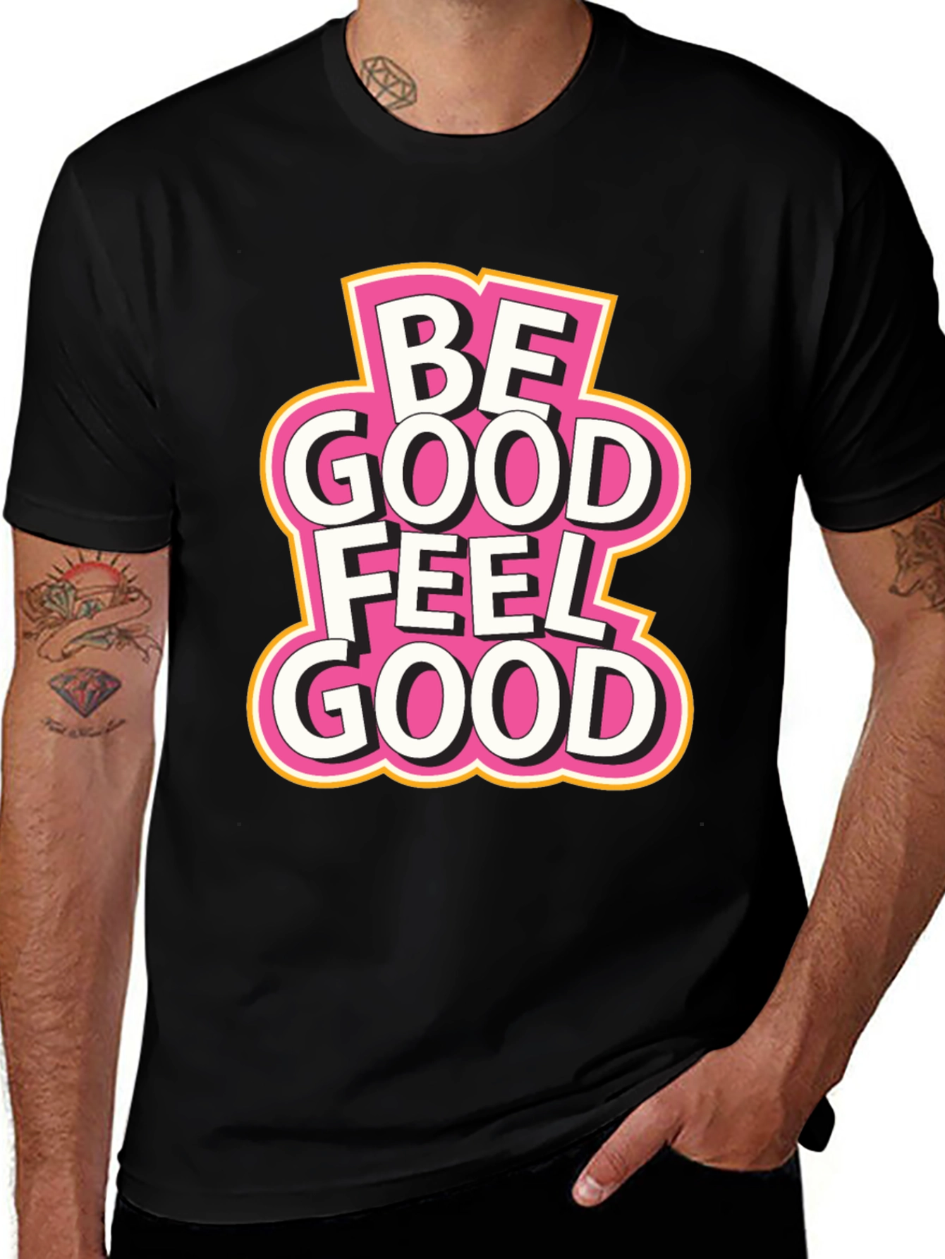Variant 2 of Be Good Feel Good Black T-Shirt