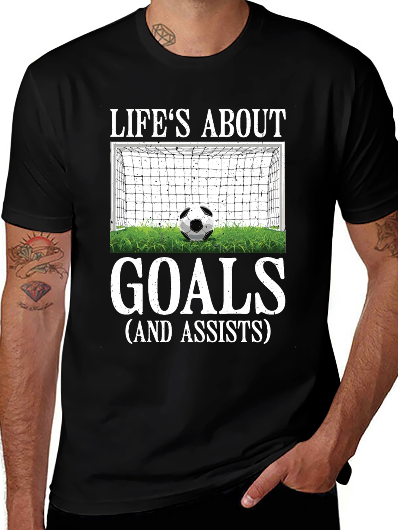 Variant 27 of Life's About Goals T-Shirt - Soccer Graphic Tee