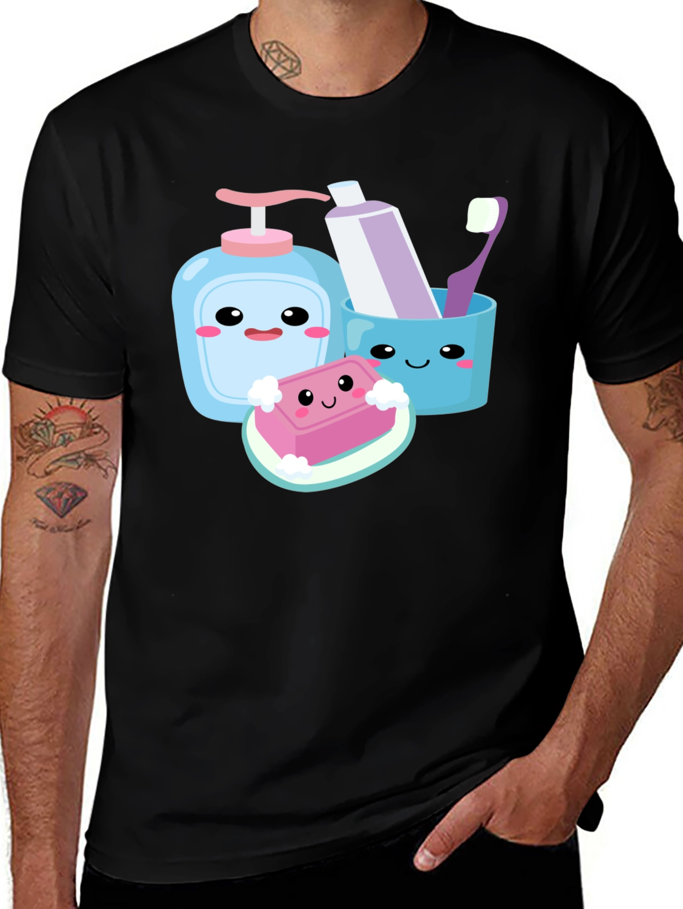 Variant 14 of Kawaii Hygiene Cartoon Graphic T-Shirt