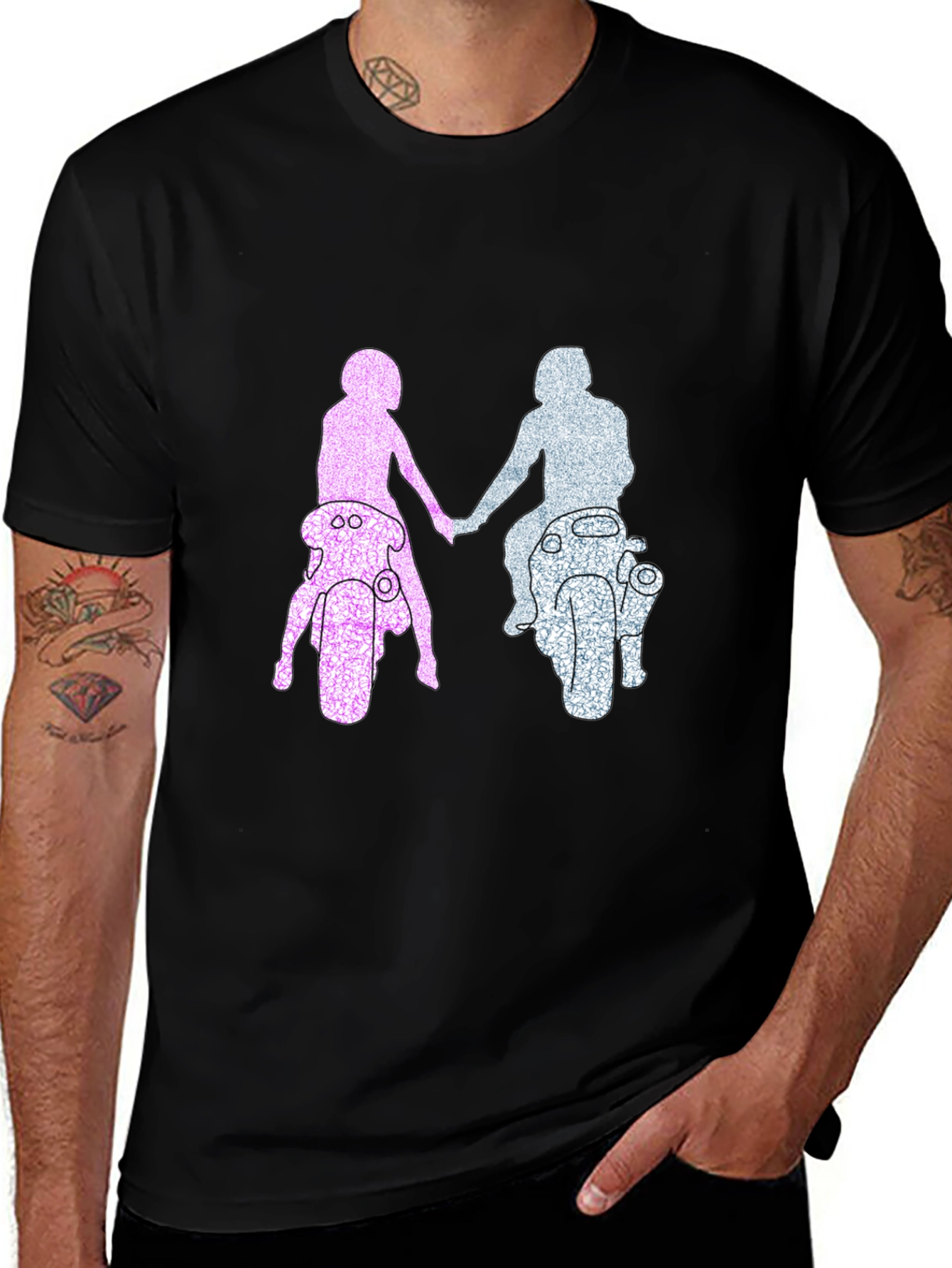 Variant 19 of Motorcycle Couple T-Shirt