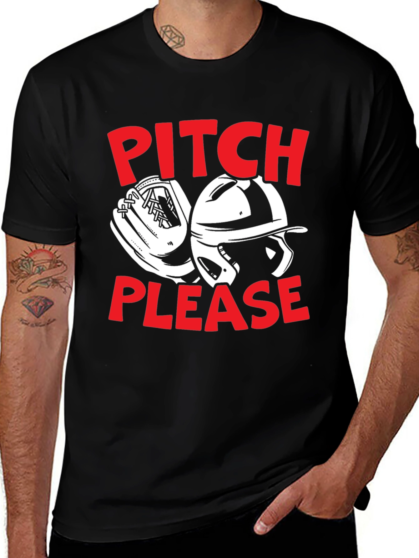 Pitch Please Baseball Graphic T-Shirt