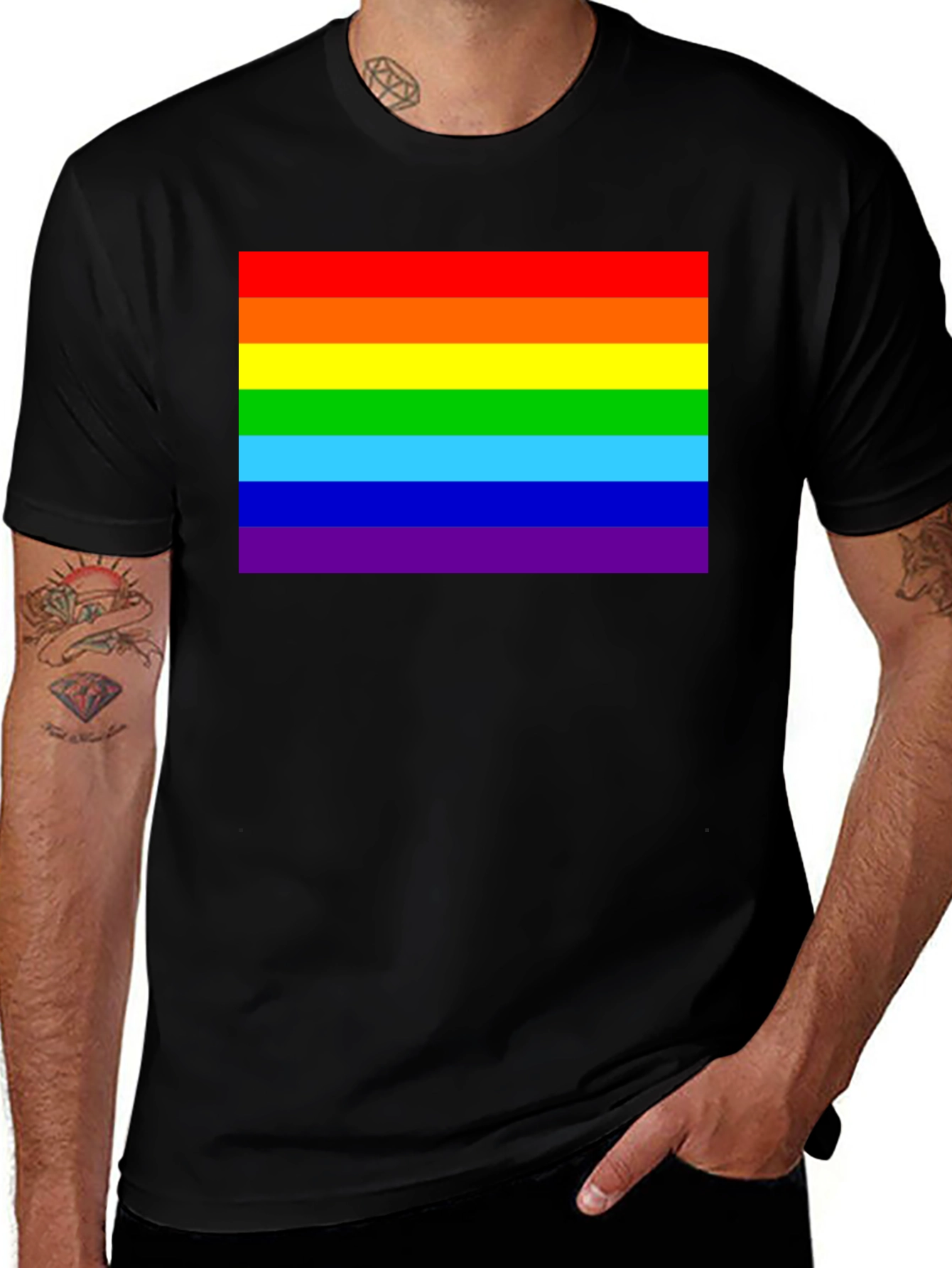 Pride Rainbow T-Shirt - Black LGBTQ+ Tee