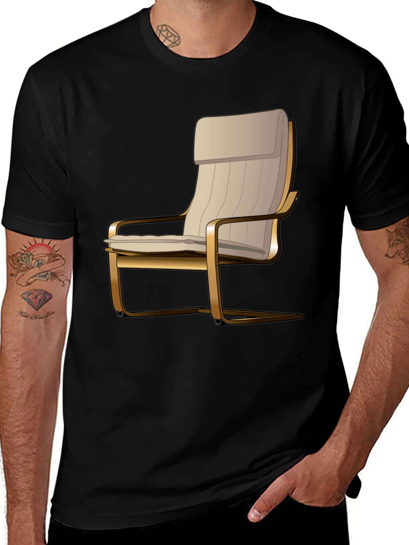 Black Modern Chair Graphic Tee - Stylish Comfort main image